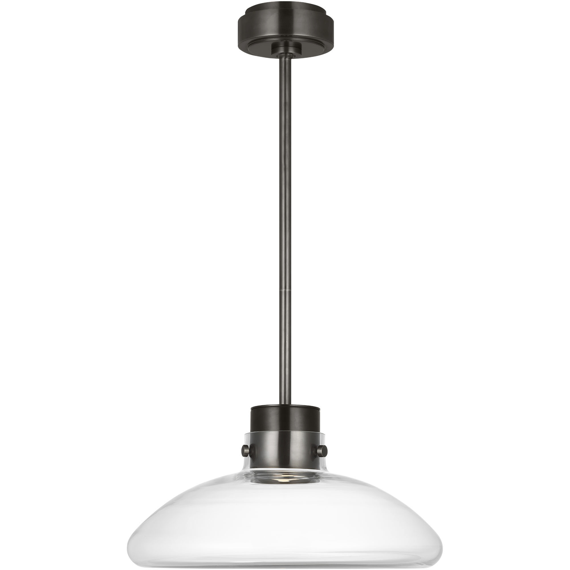Avroko Morgan LED 16 inch Burnished Bronze with Clear Glass Pendant Ceiling Light