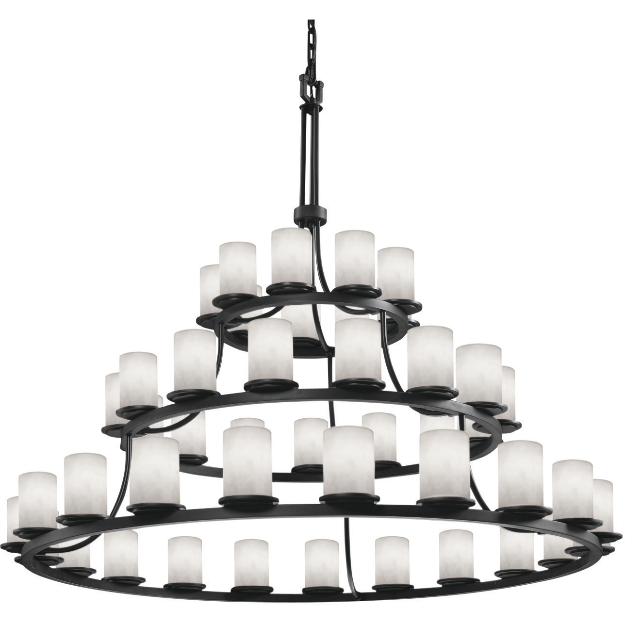 Clouds 45 Light 60 inch Matte Black Chandelier Ceiling Light in Incandescent, Cylinder