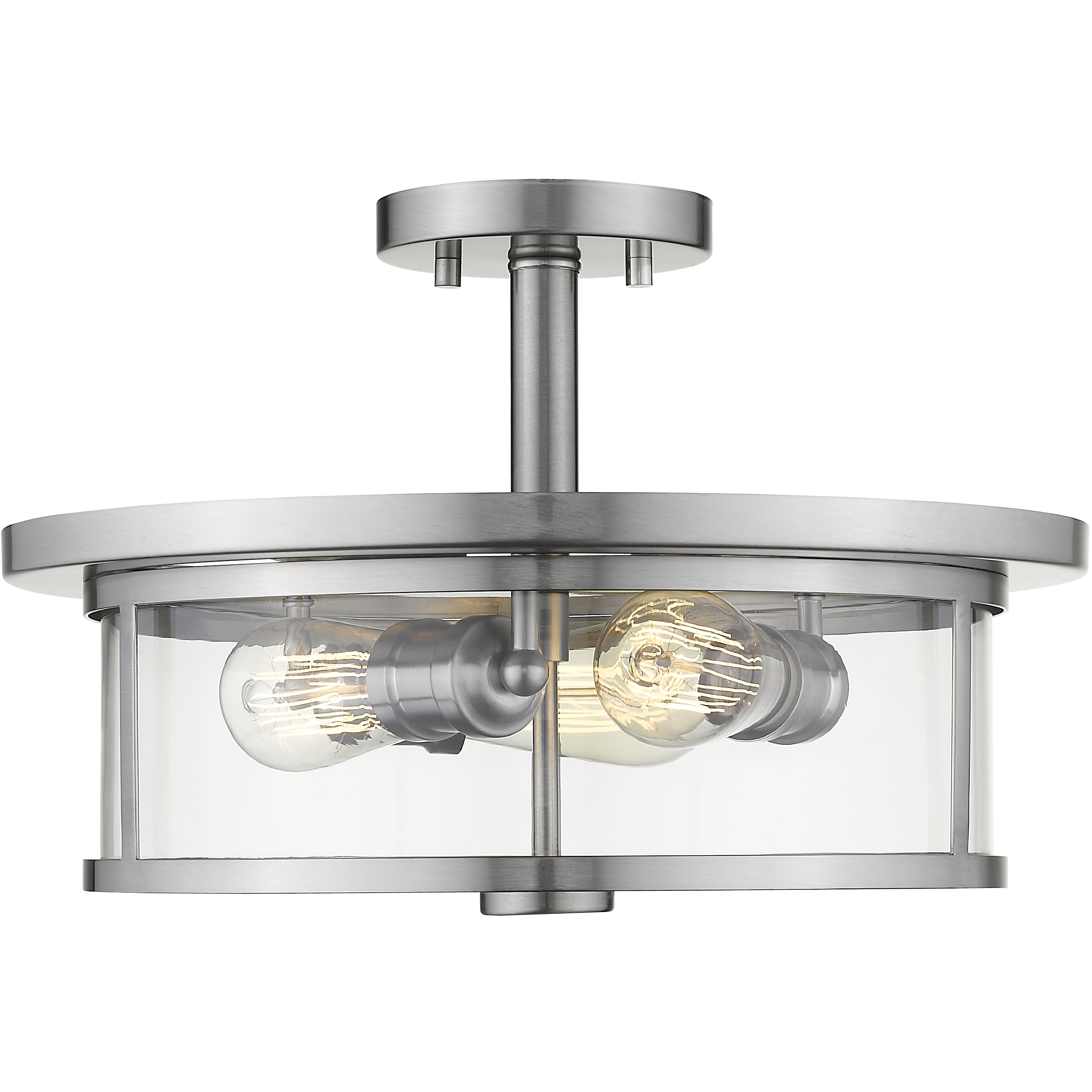 Savannah 3 Light 15.75 inch Brushed Nickel Semi Flush Mount Ceiling Light