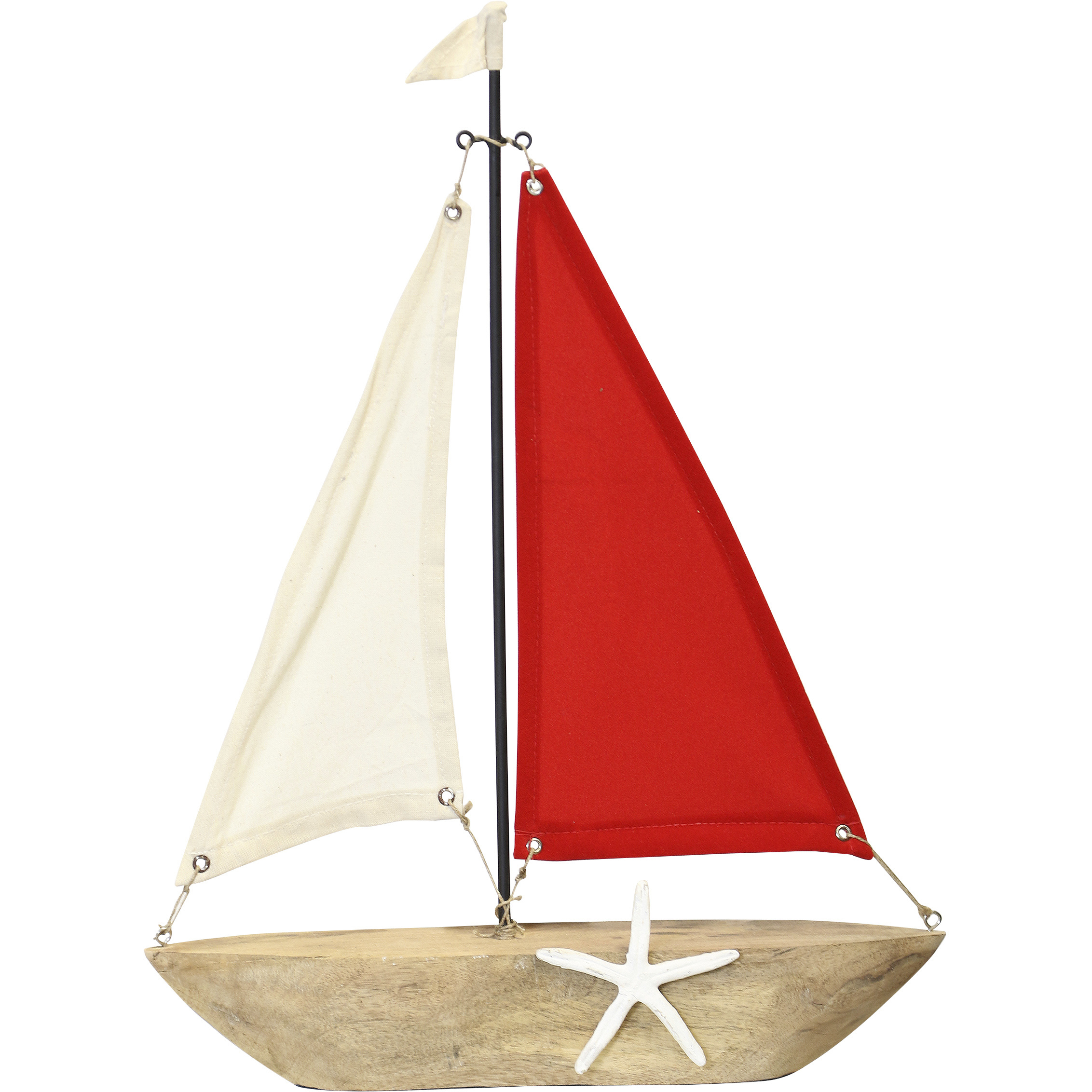 Arec Natural and White and Red Decorative Object
