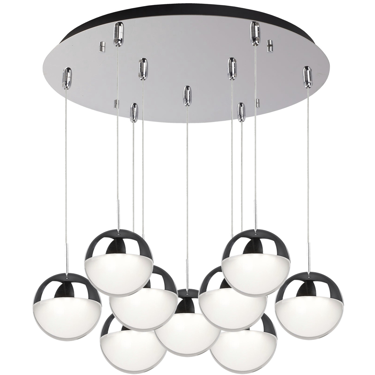 Pluto LED 18.13 inch Chrome Multi Pendant Ceiling Light