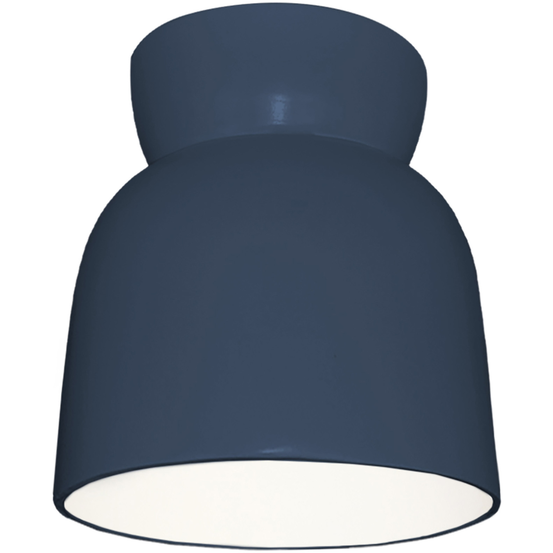 Radiance Collection 1 Light 7.5 inch Midnight Sky with Matte White Flush Mount Ceiling Light