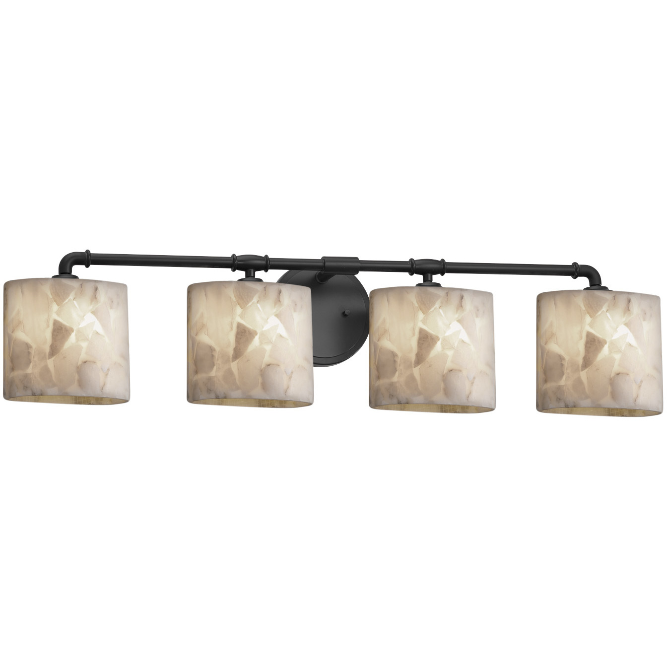 Alabaster Rocks 4 Light 36 inch Matte Black Bath Vanity Light Wall Light, Bronx Family, Choices