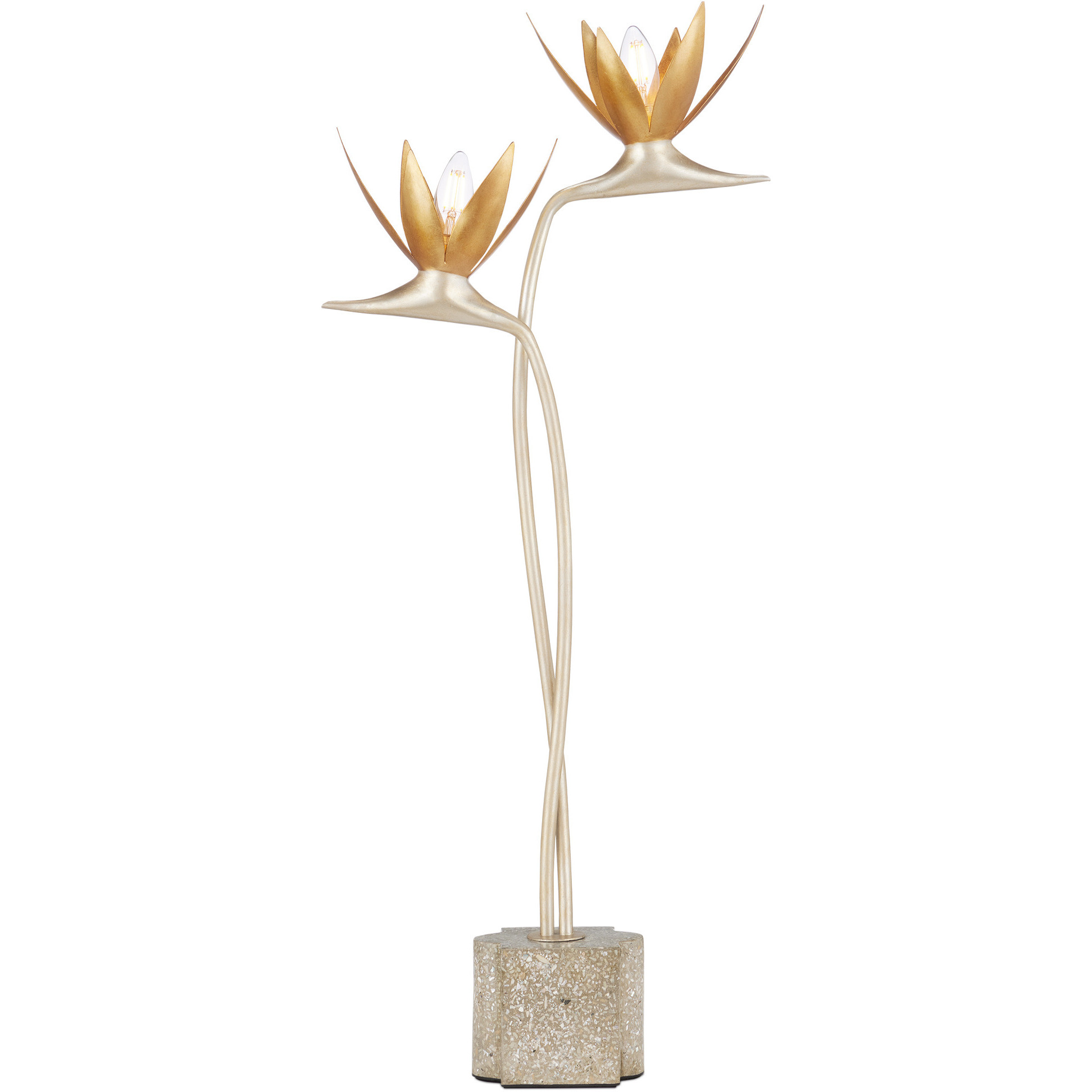 Paradiso 36.5 inch 25 watt Contemporary Silver Leaf and Contemporary Gold Leaf and Abalone Polished Concrete Table Lamp Portable Light