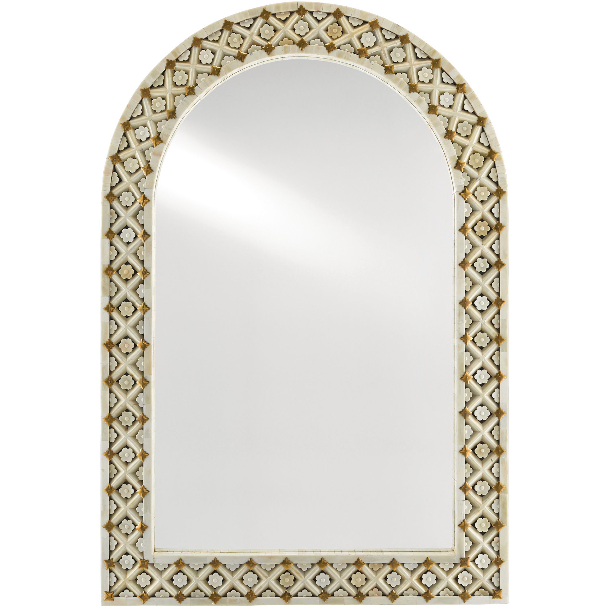 Ellaria 48.25 X 32.75 inch Natural and Brass Wall Mirror