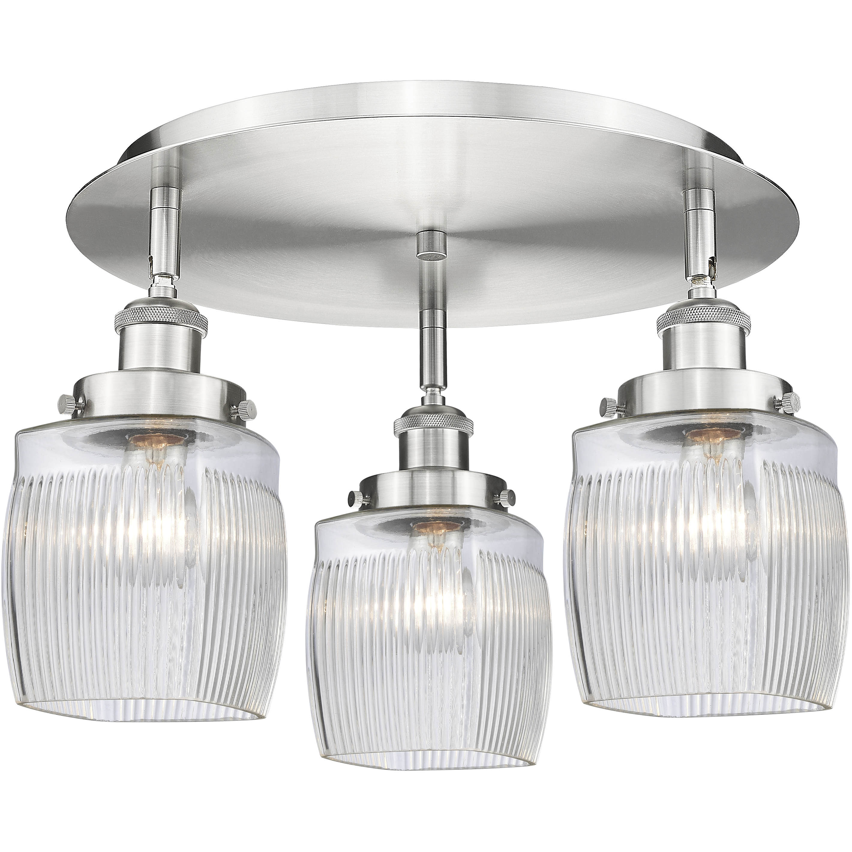Colton 3 Light 17.25 inch Satin Nickel Flush Mount Ceiling Light