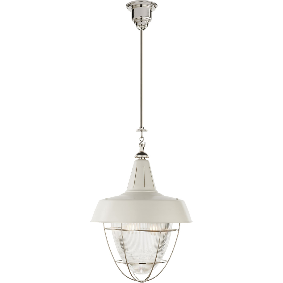 Thomas O'Brien Henry 2 Light 18 inch Polished Nickel Pendant Ceiling Light in White