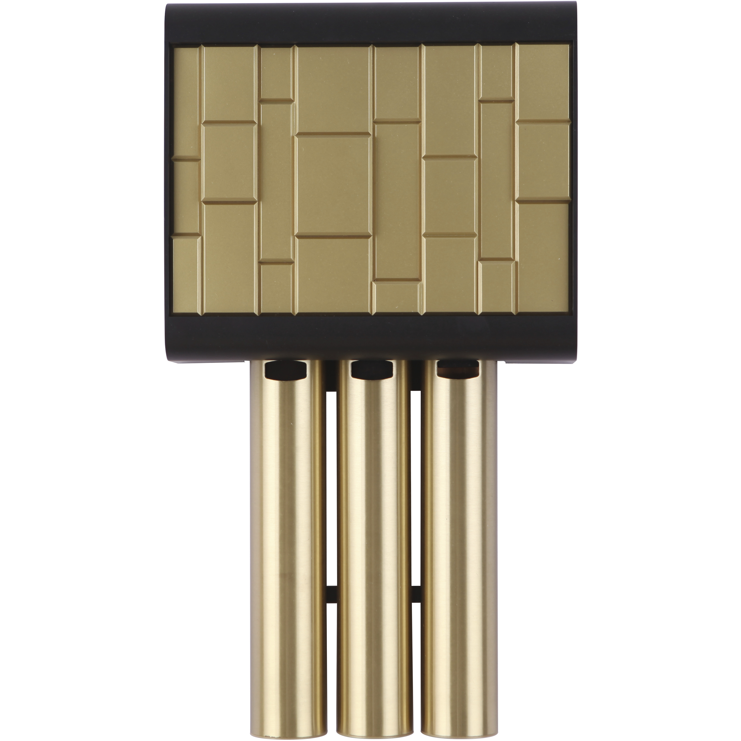 Westminster Flat Black and Satin Brass Chime, 3-Tube
