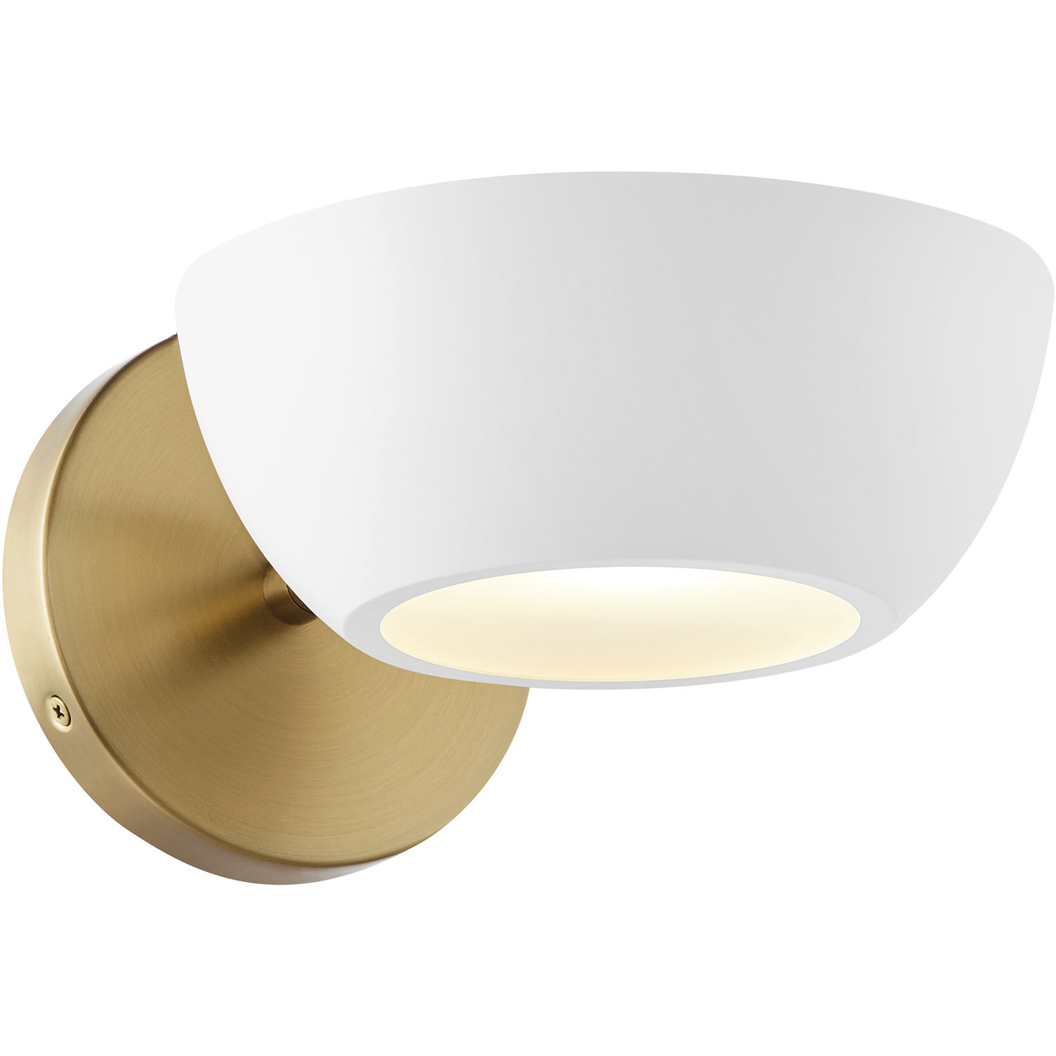 Contemporary 1 Light 7 inch White with Natural Brass Wall Sconce Wall Light