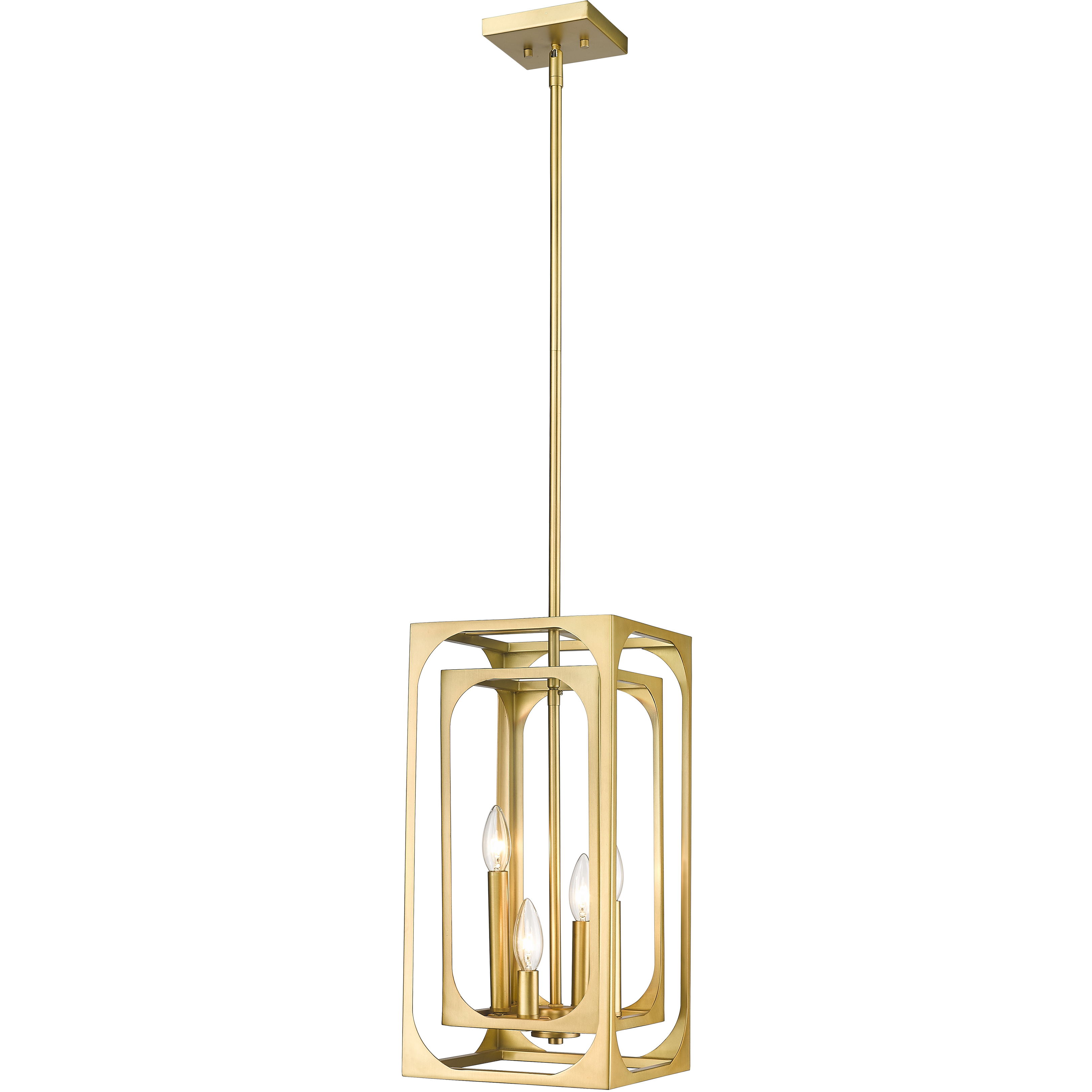 Easton 4 Light 9.25 inch Rubbed Brass Chandelier Ceiling Light