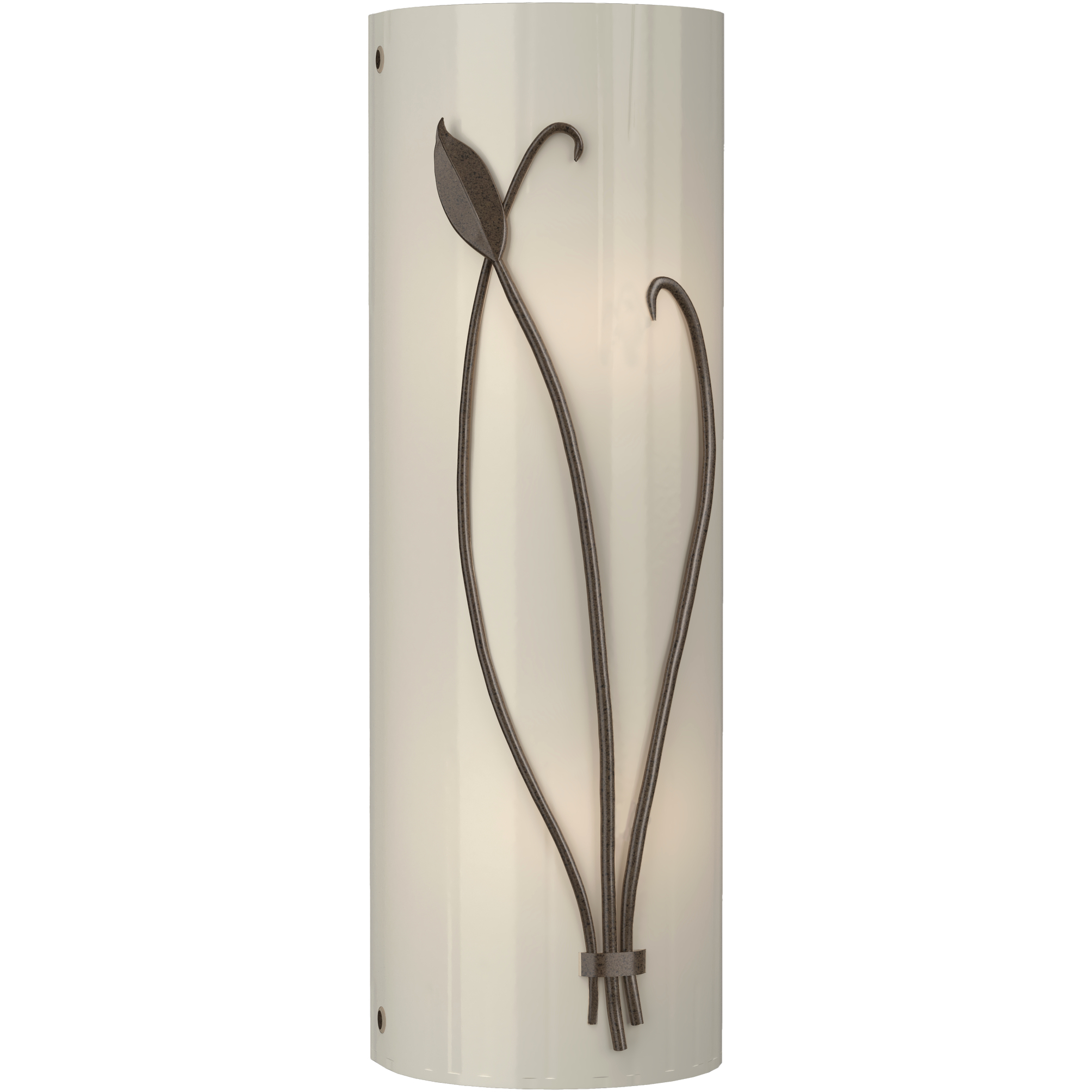 Forged Leaf and Stem 2 Light 5.5 inch Bronze Sconce Wall Light in Ivory Art, Right