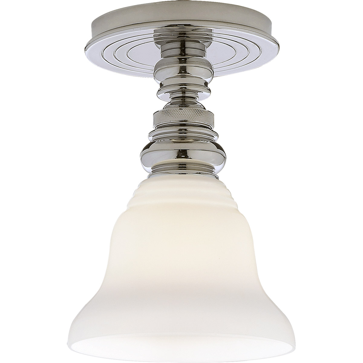 Chapman & Myers Boston 1 Light 5.5 inch Polished Nickel Flush Mount Ceiling Light in White