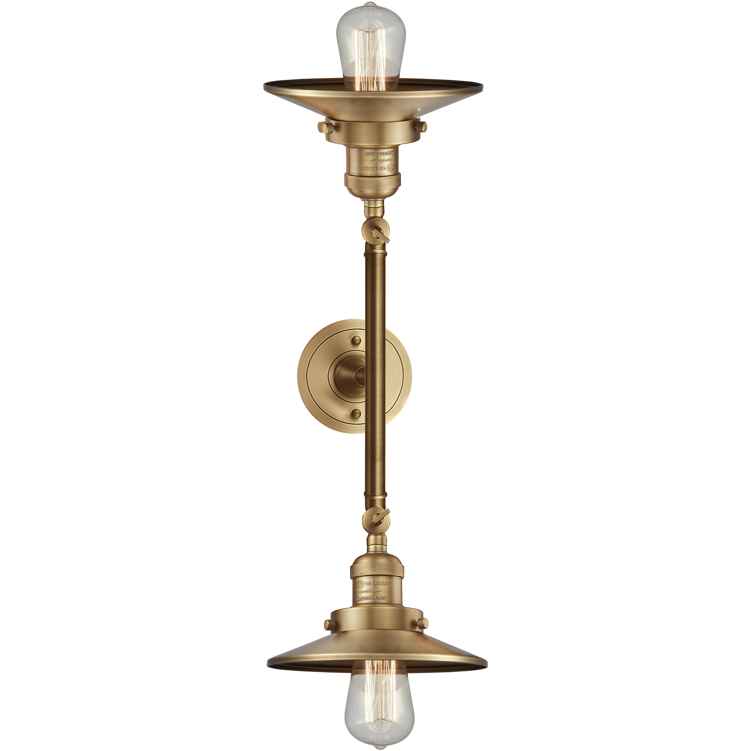 Franklin Restoration Railroad LED 18 inch Brushed Brass Bath Vanity Light Wall Light, Franklin Restoration