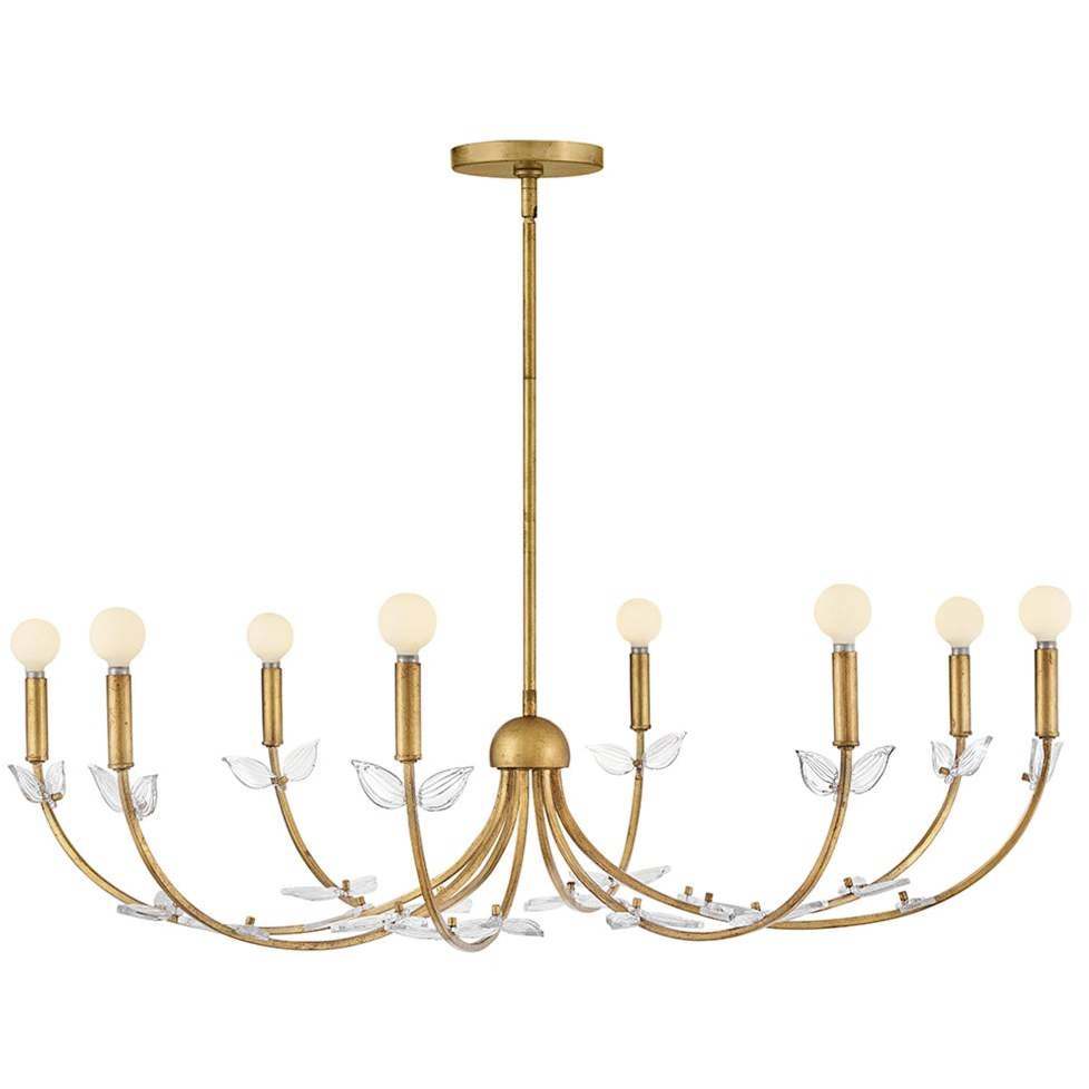 Aliso 8 Light 42 inch Distressed Brass Chandelier Ceiling Light