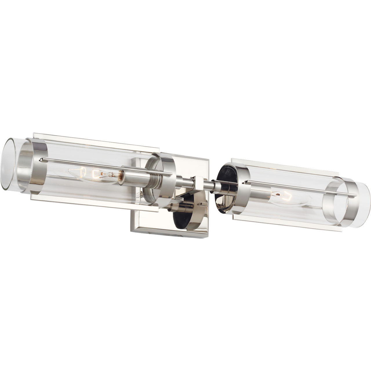 Flynn 2 Light Polished Nickel Linear Vanity Wall Light