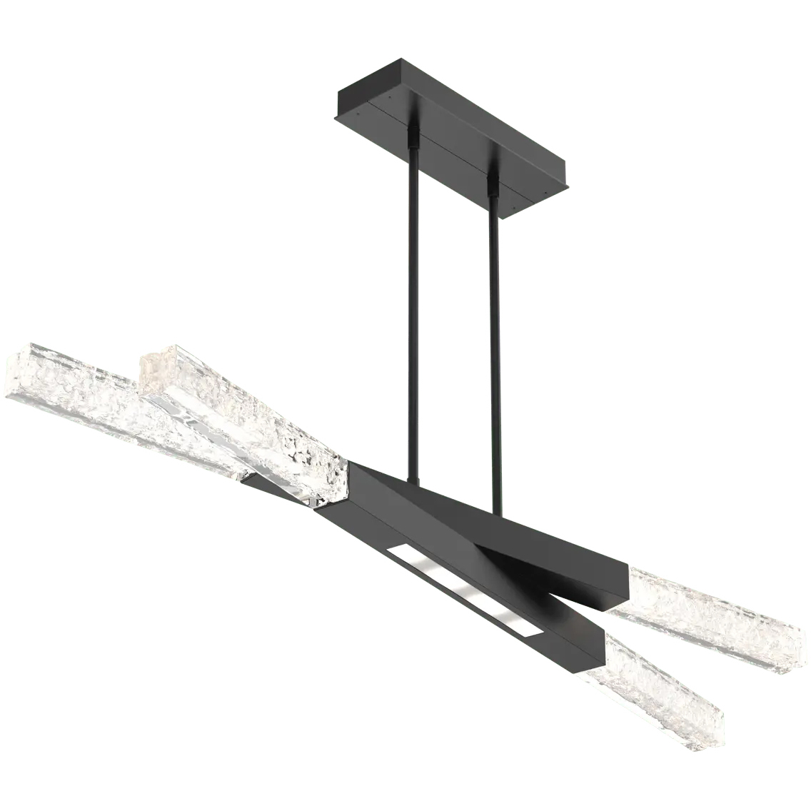 Axis LED 50.56 inch Matte Black Linear Chandelier Ceiling Light