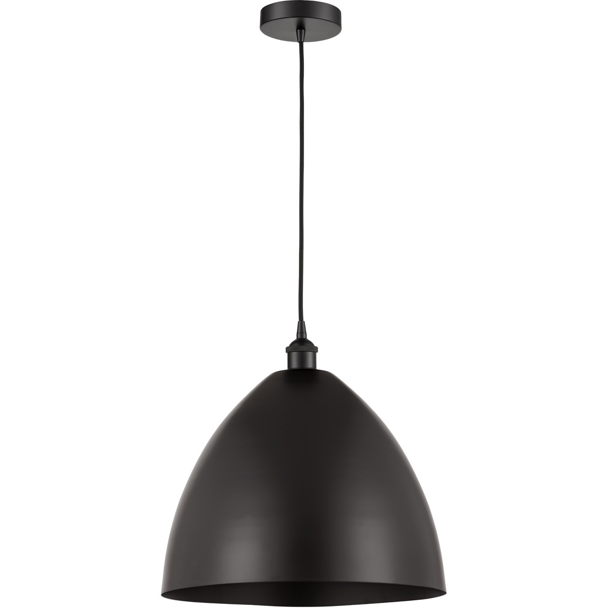 Edison Dome LED 16 inch Matte Black Mini Pendant Ceiling Light