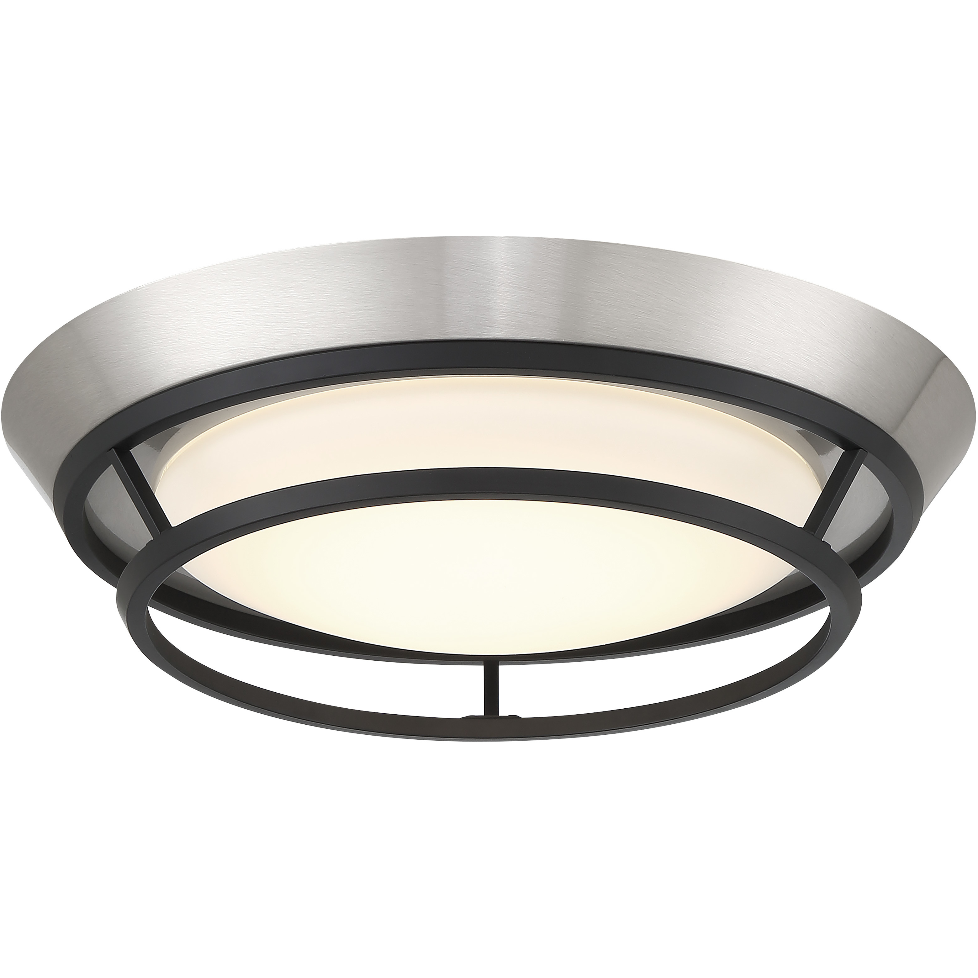 Beam Me Up LED 14 inch Coal With Brushed Nickel Flush Mount Ceiling Light