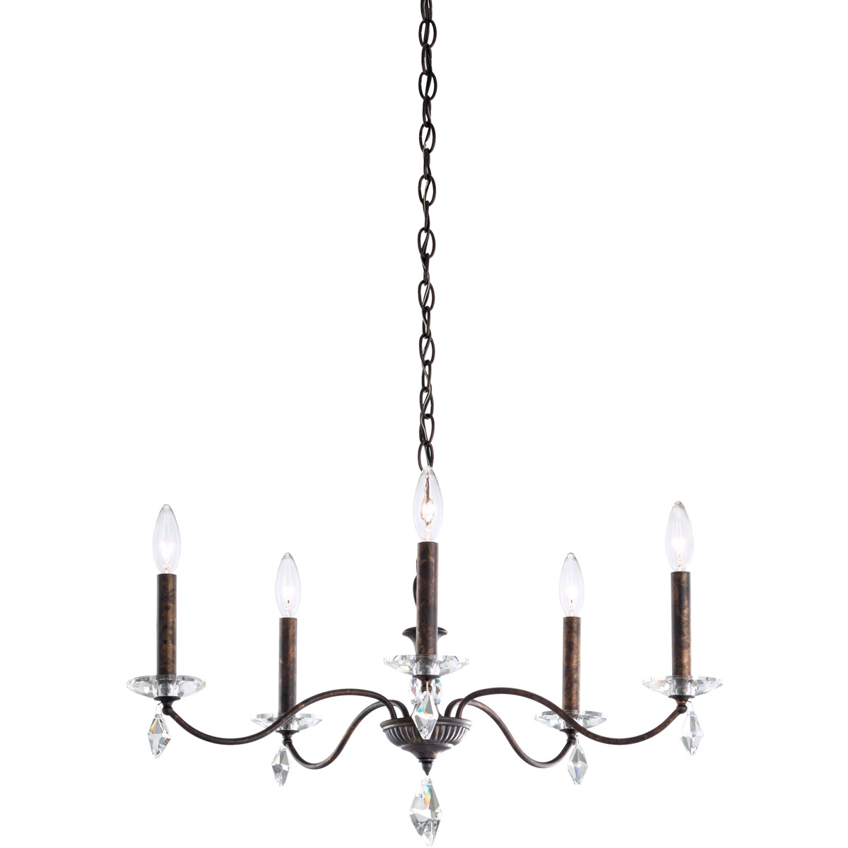 Modique 5 Light 27 inch Ferro Black Chandelier Ceiling Light