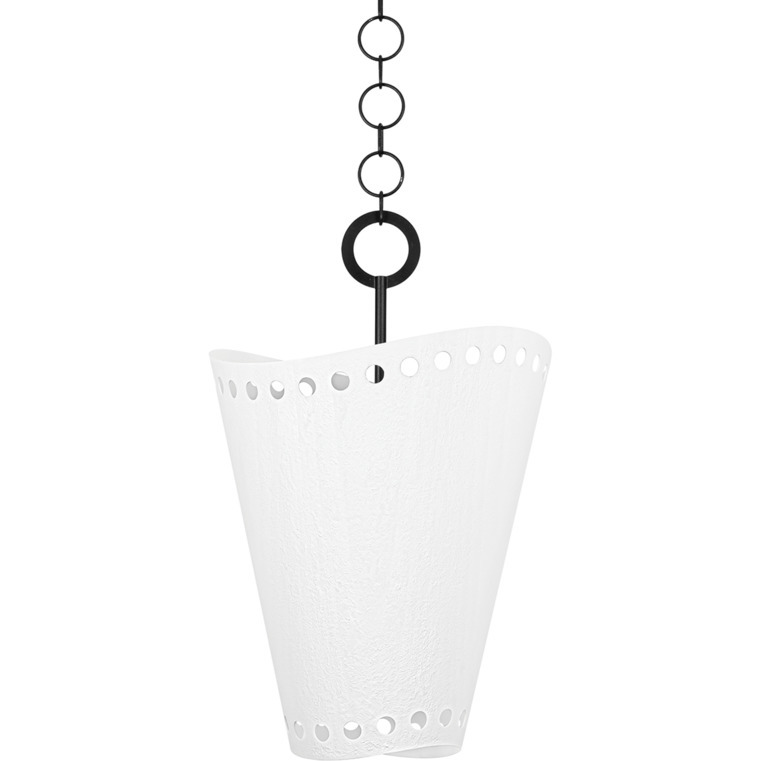 Visalia 1 Light 19.25 inch Forged Iron/Gesso White Pendant Ceiling Light