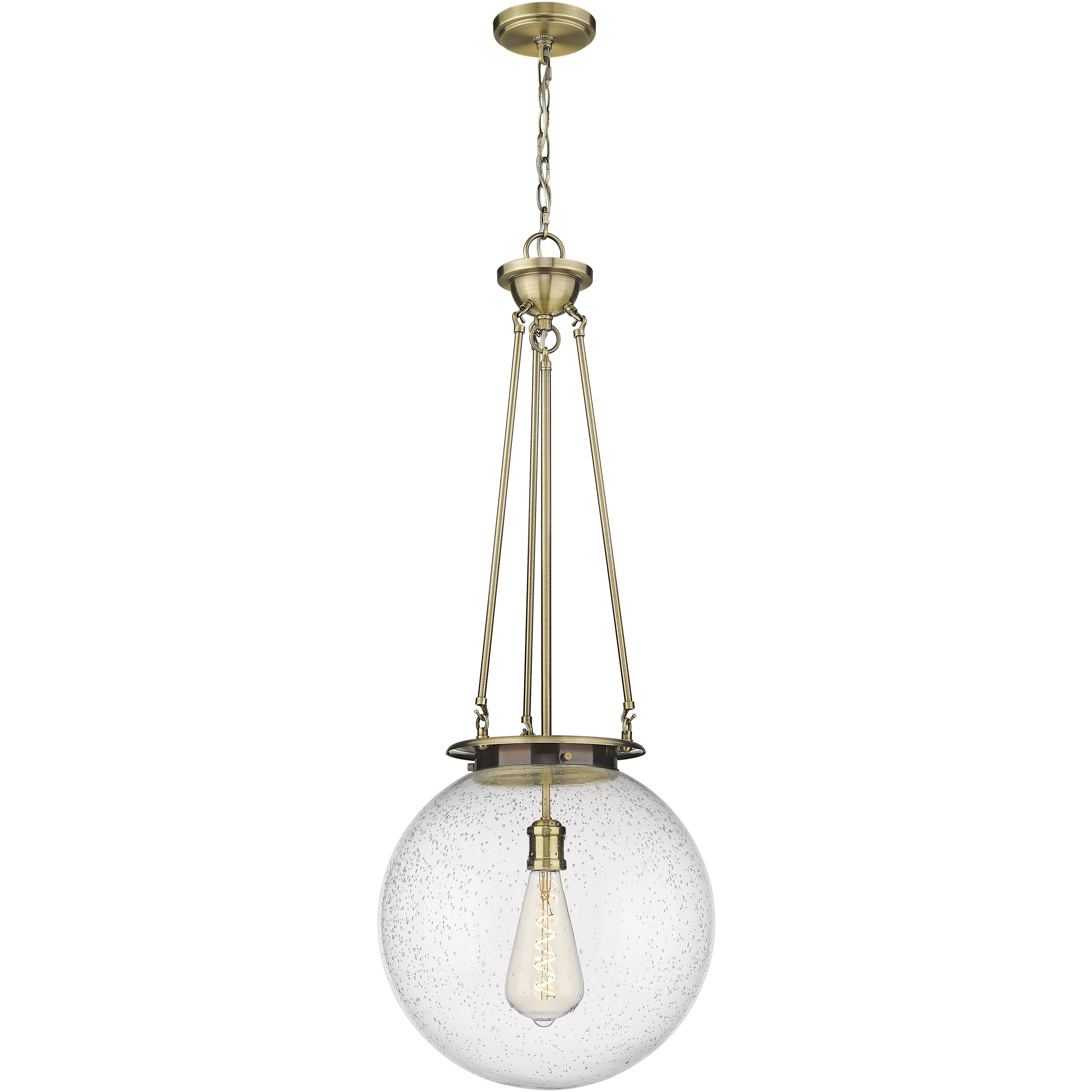 Beacon 1 Light 15.75 inch Antique Brass Pendant Ceiling Light