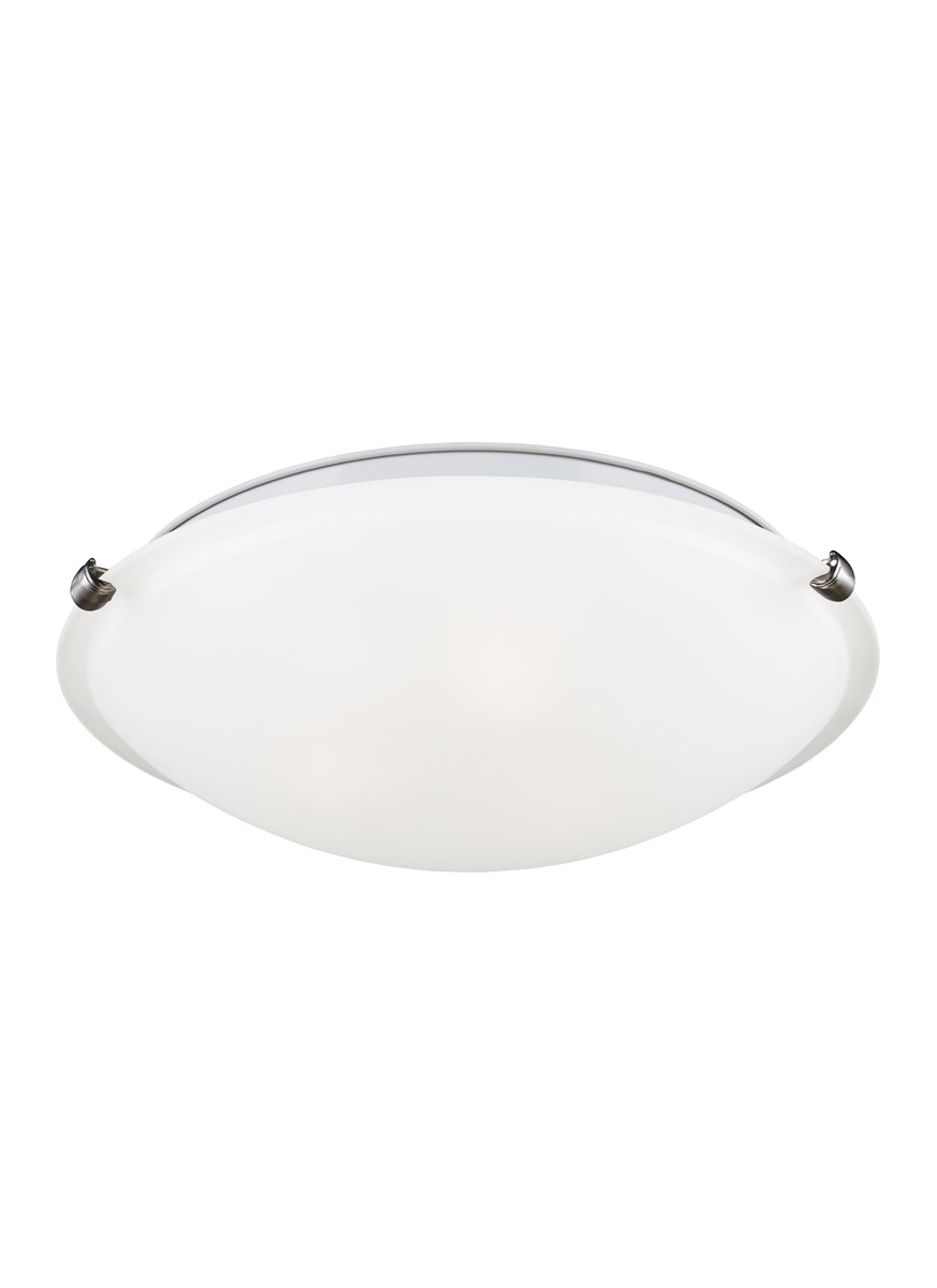 Clip 3 Light 16.25 inch Brushed Nickel Flush Mount Ceiling Light