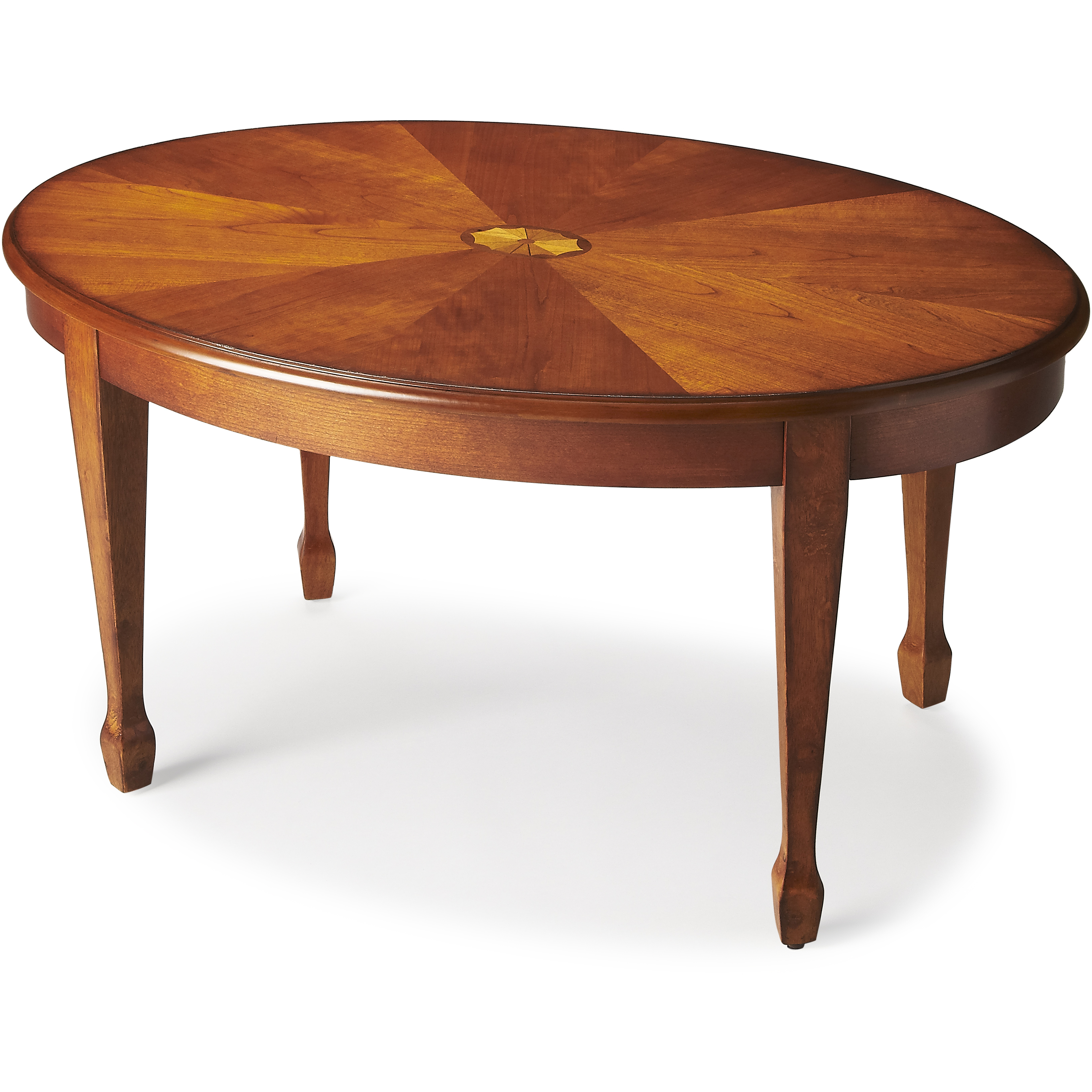 Masterpiece Clayton Olive Ash Burl Oval 38 X 26 inch Olive Ash Burl Cocktail Table