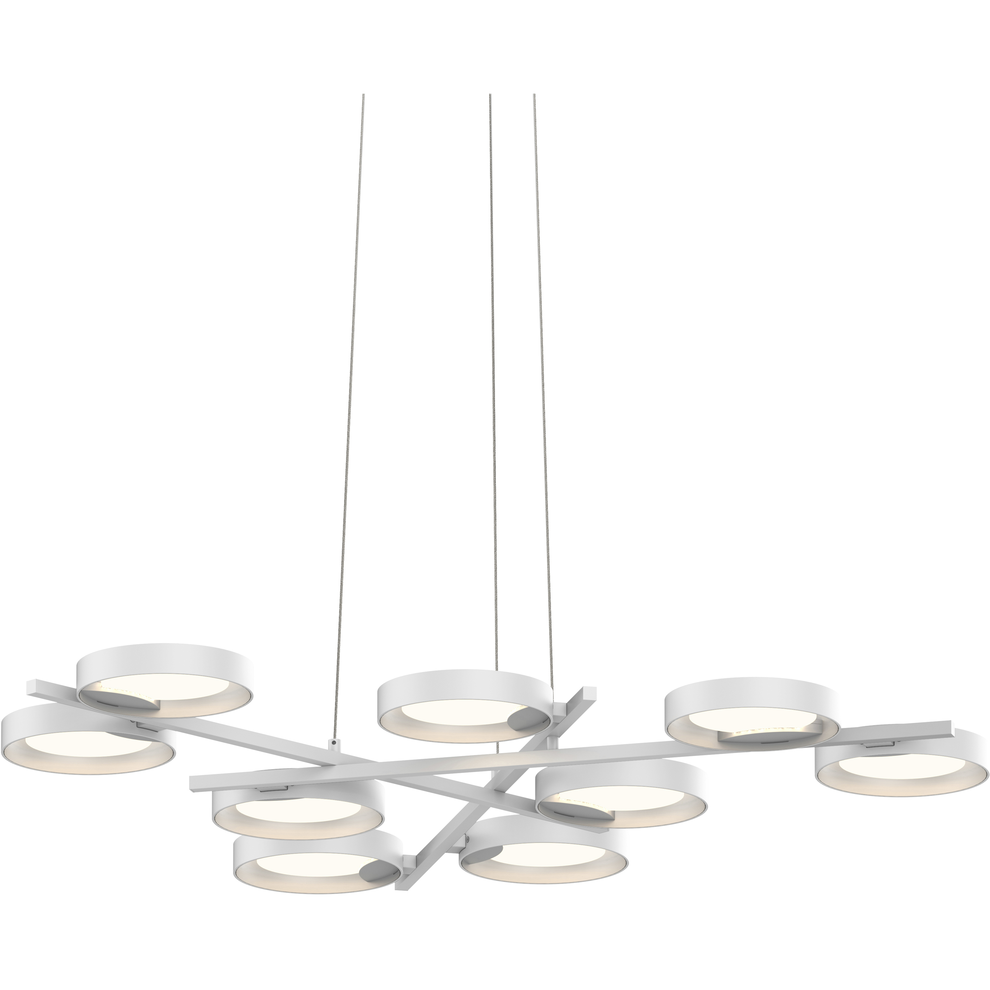 Light Guide Ring LED 48.25 inch Satin White Pendant Ceiling Light in White Glass