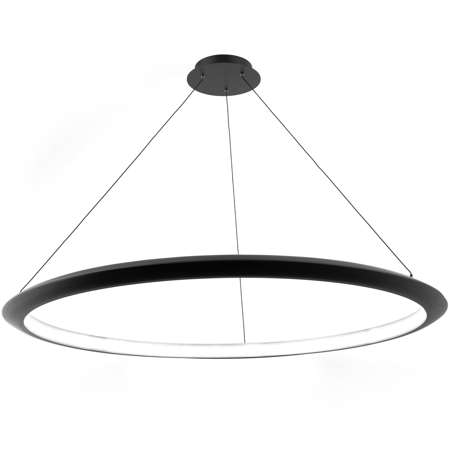 The Ring LED 48 inch Black Chandelier Ceiling Light in 3000K, 48in.
