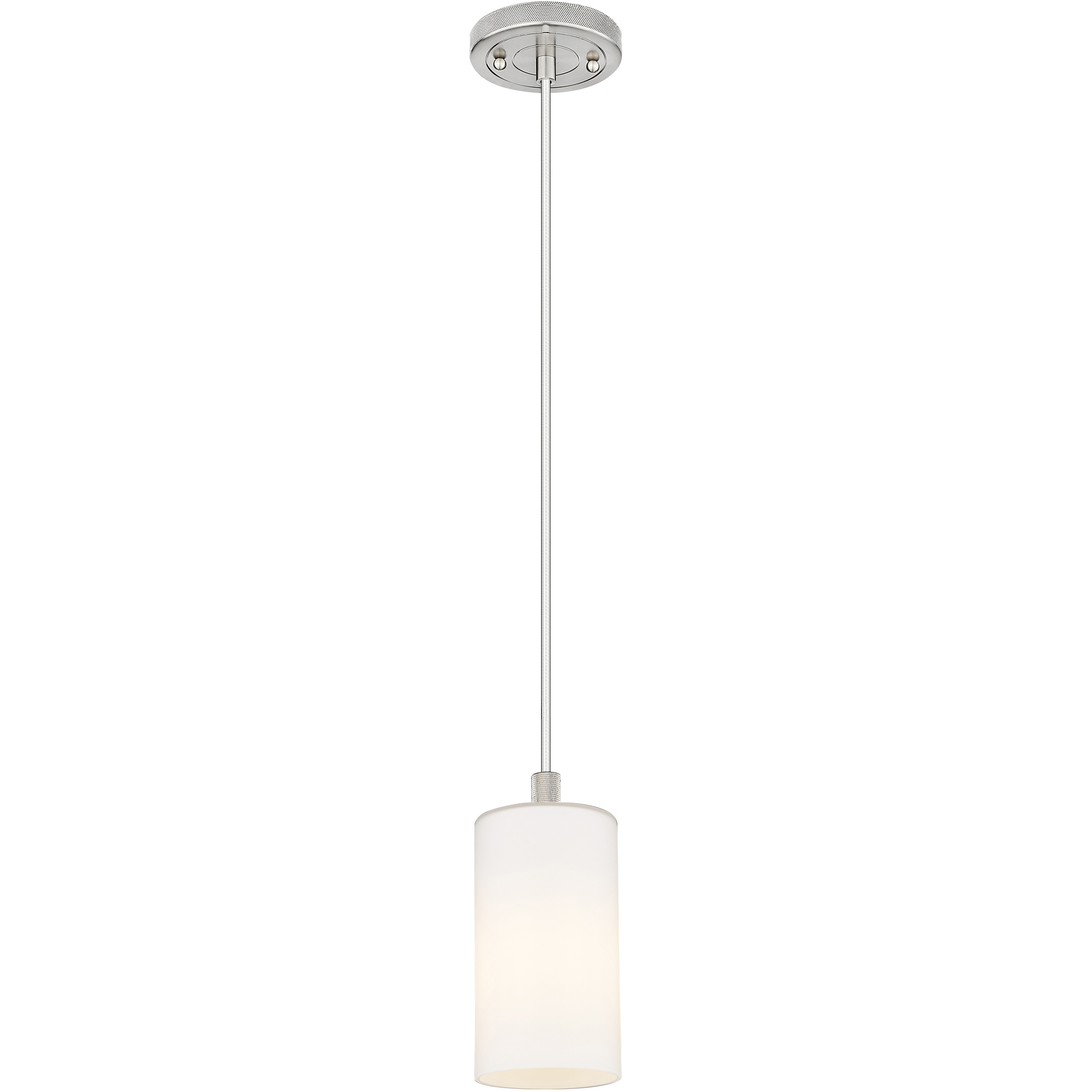 Downtown Urban Crown Point 1 Light 3.88 inch Satin Nickel Pendant Ceiling Light in Matte White