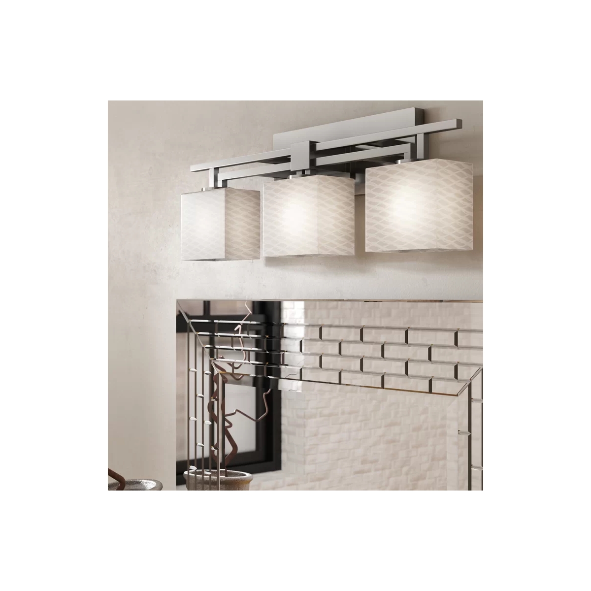 Fusion 3 Light 24.5 inch Polished Chrome Bath Bar Wall Light in Rectangle, Incandescent, Weave Fusion