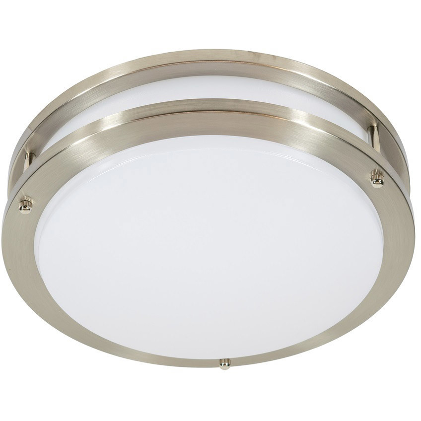 Luke LED 12 inch Brush Nickel Flush Mount Ceiling Light