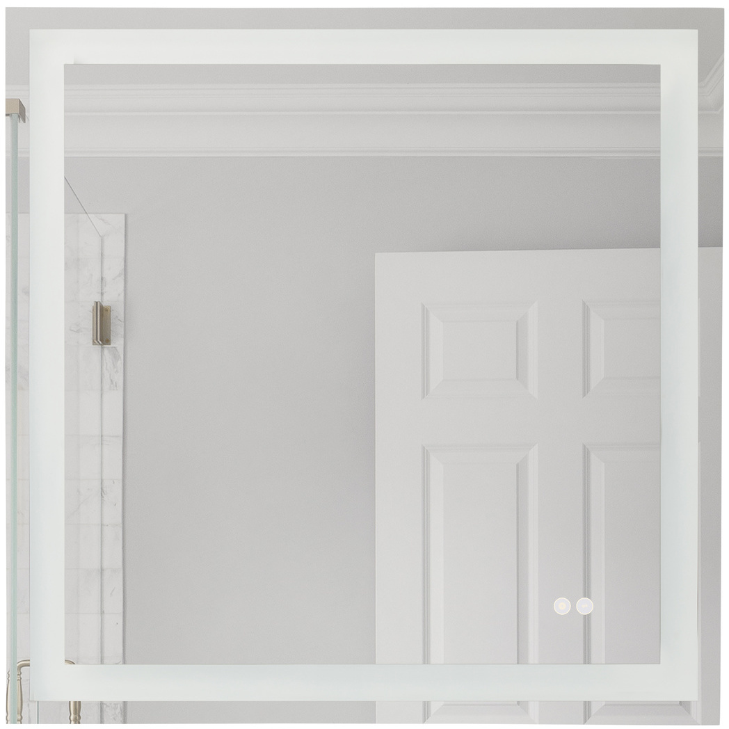 Lighted 30 X 30 inch White Mirror, Square