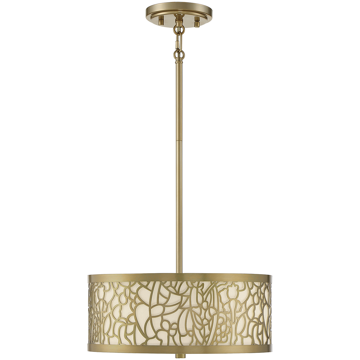 New Haven 3 Light 14 inch Burnished Brass Covertible SemiFlush Ceiling Light