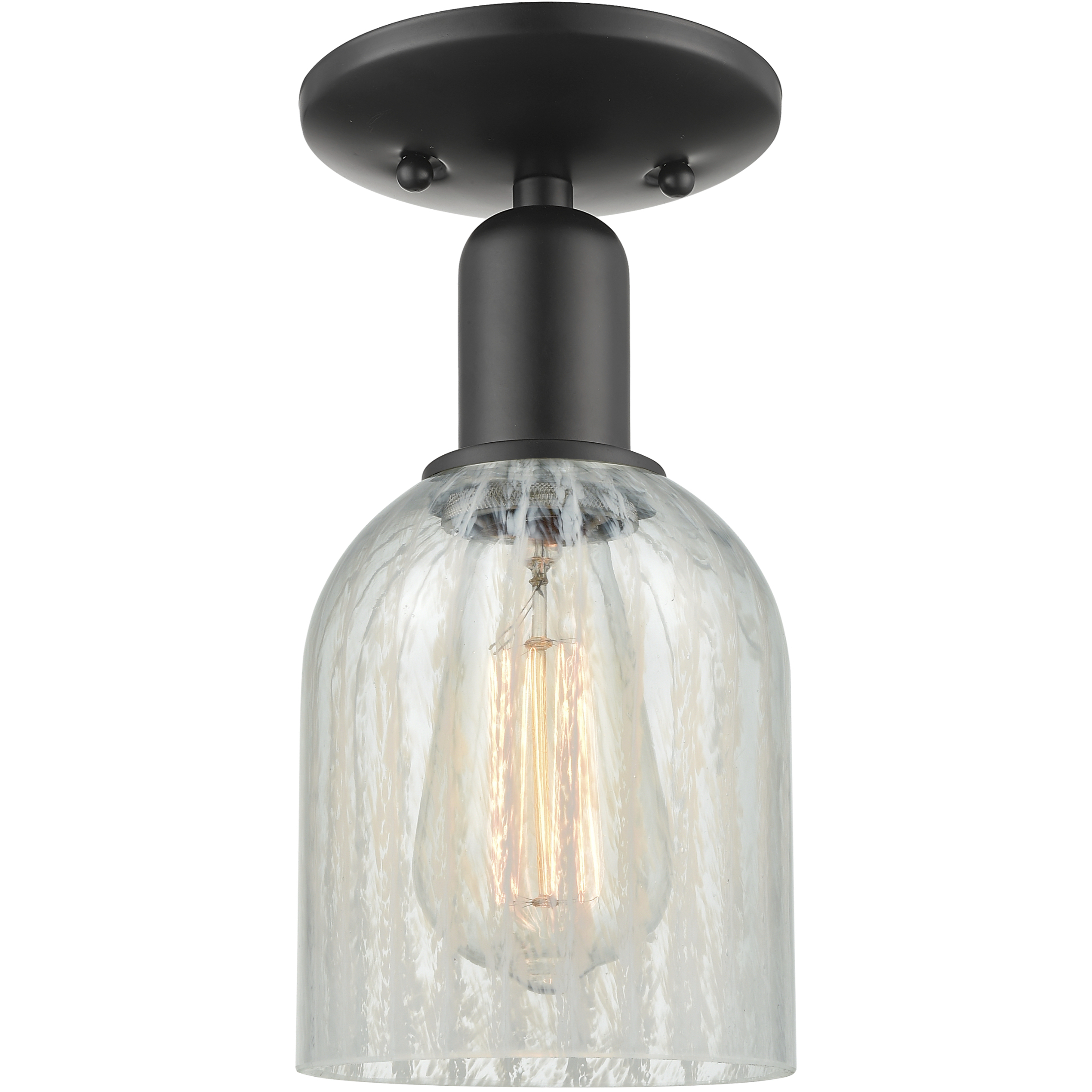 Arcadia Caledonia 1 Light 5 inch Matte Black Semi-Flush Mount Ceiling Light