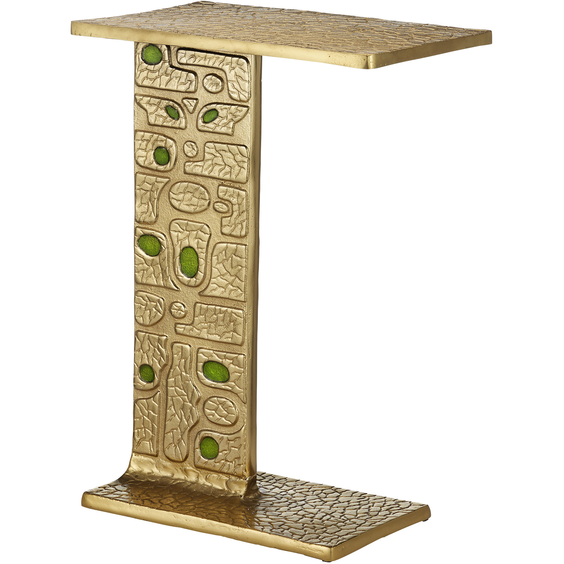 Beau Monde 24 X 15.75 inch Gold and Green C Table