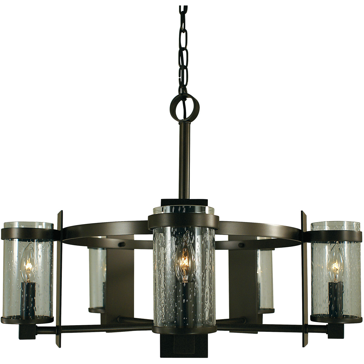 Hammersmith 5 Light 23 inch Mahogany Bronze with Frosted Glass Dining Chandelier Ceiling Light