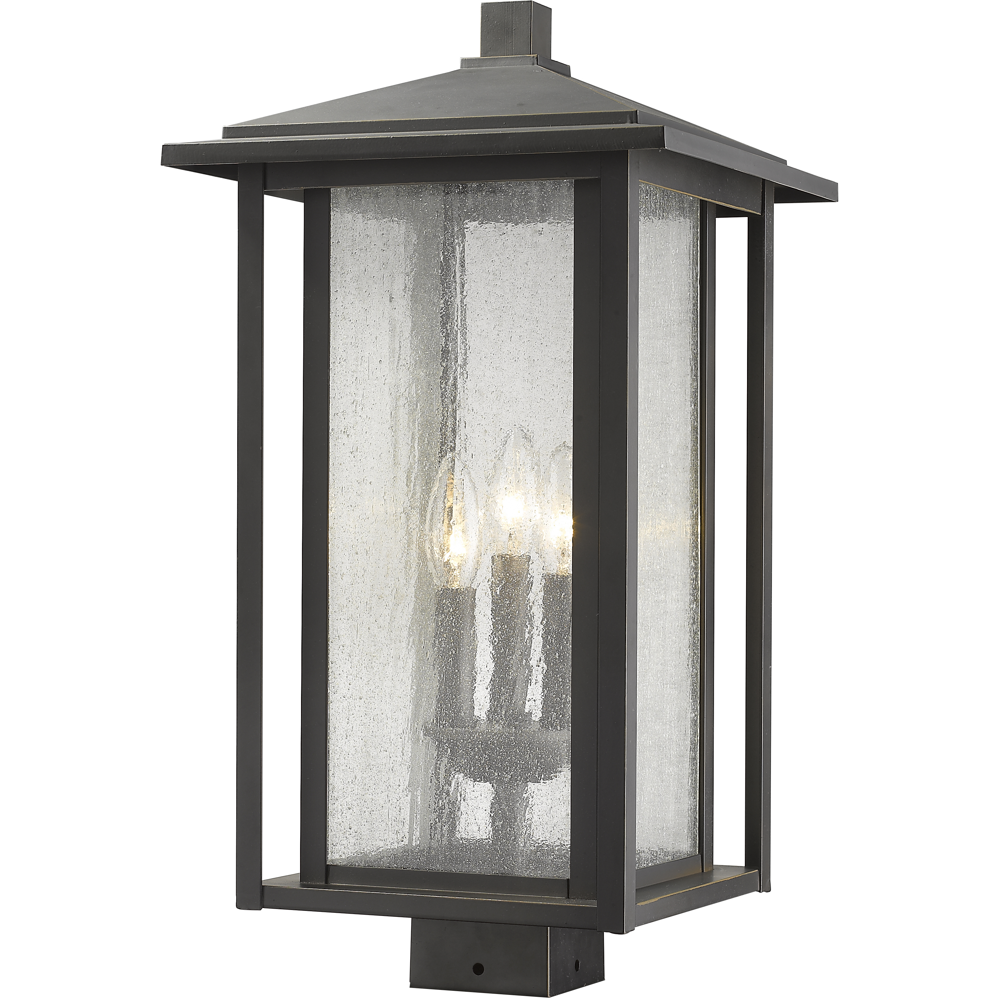 Aspen 3 Light 20.87 inch Oil Rubbed Bronze Outdoor Post Mount Fixture