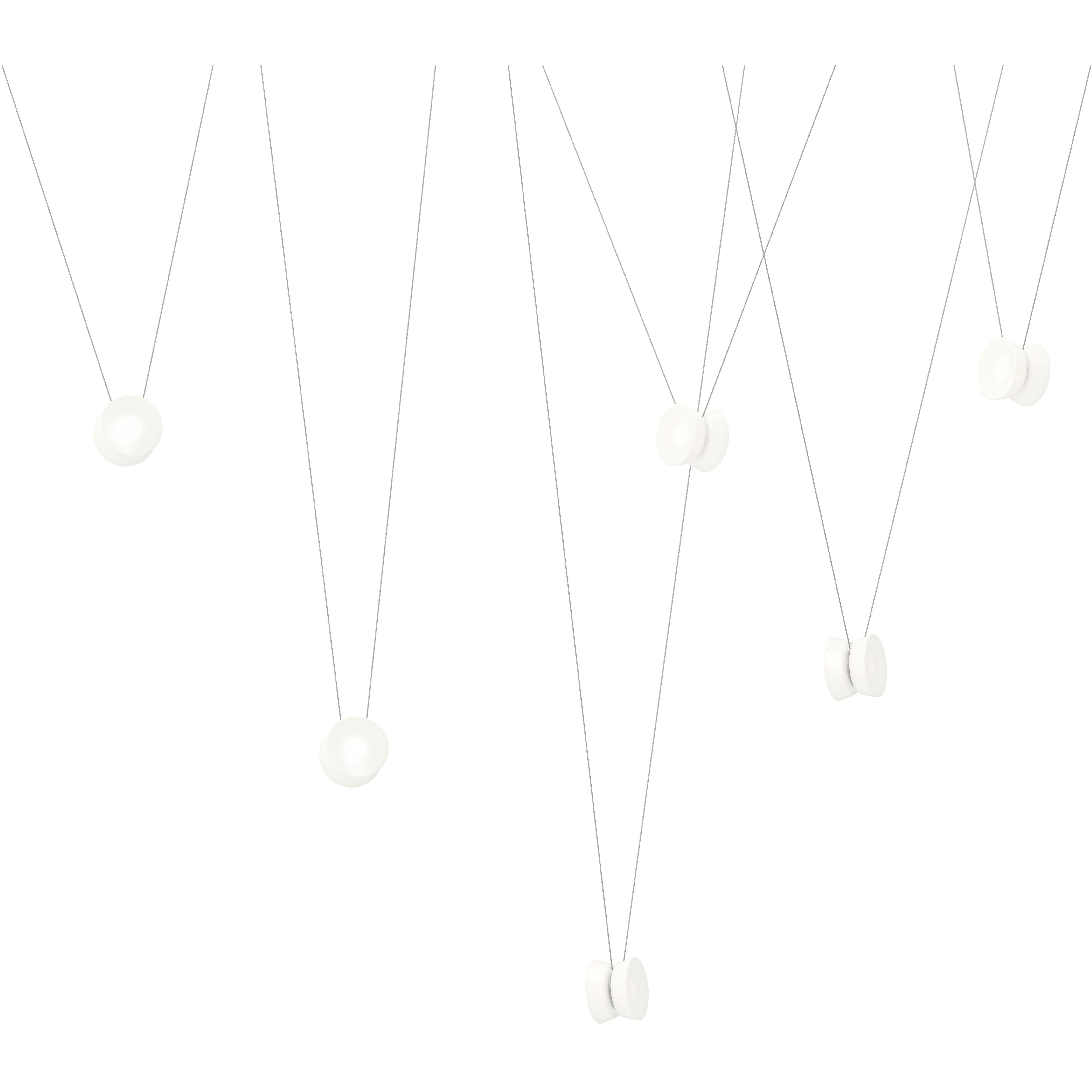 Yo LED 156 inch Natural Anodized Statement Pendant Ceiling Light in White Glass
