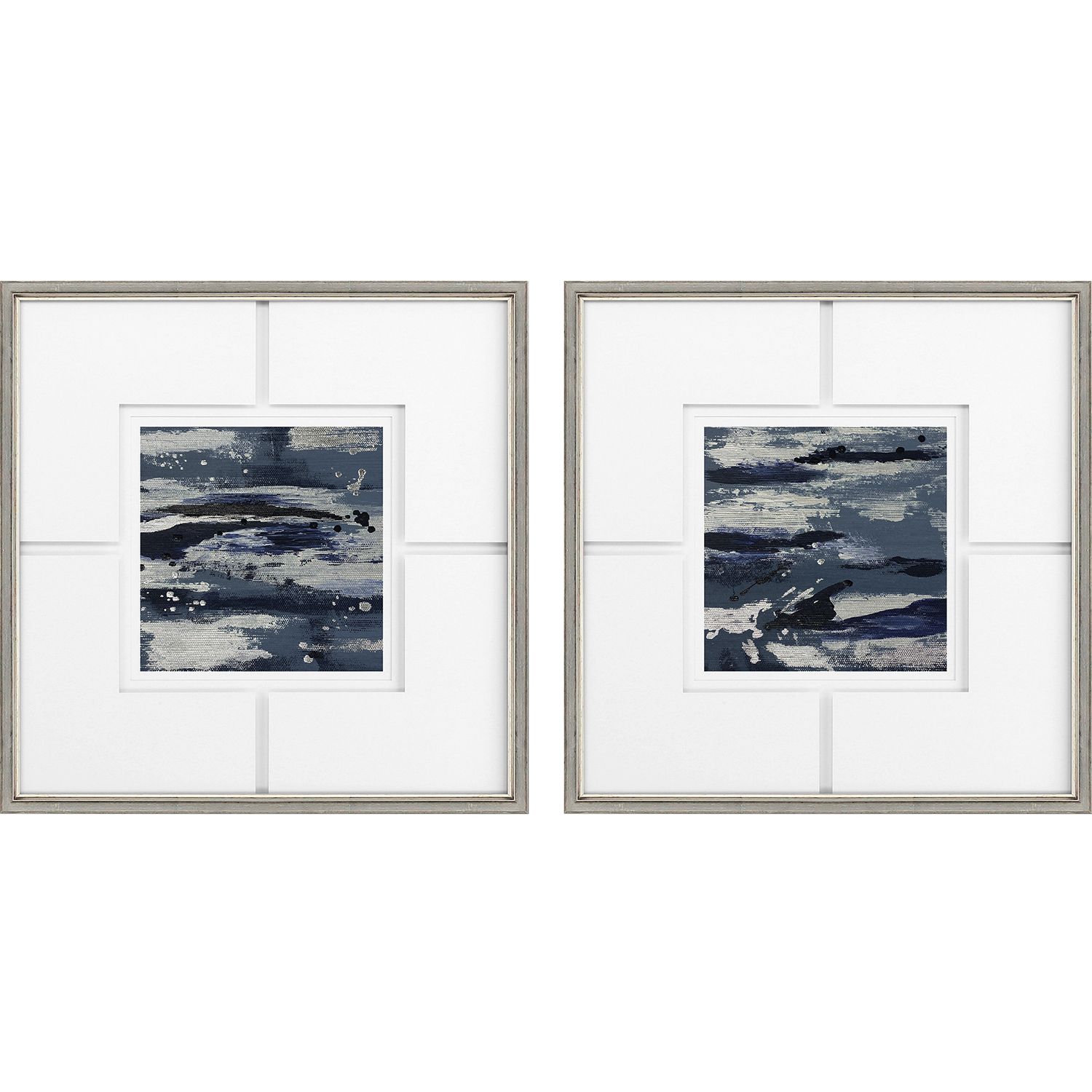 Imprint Blue and Black and Metallic Framed Art, The Studio