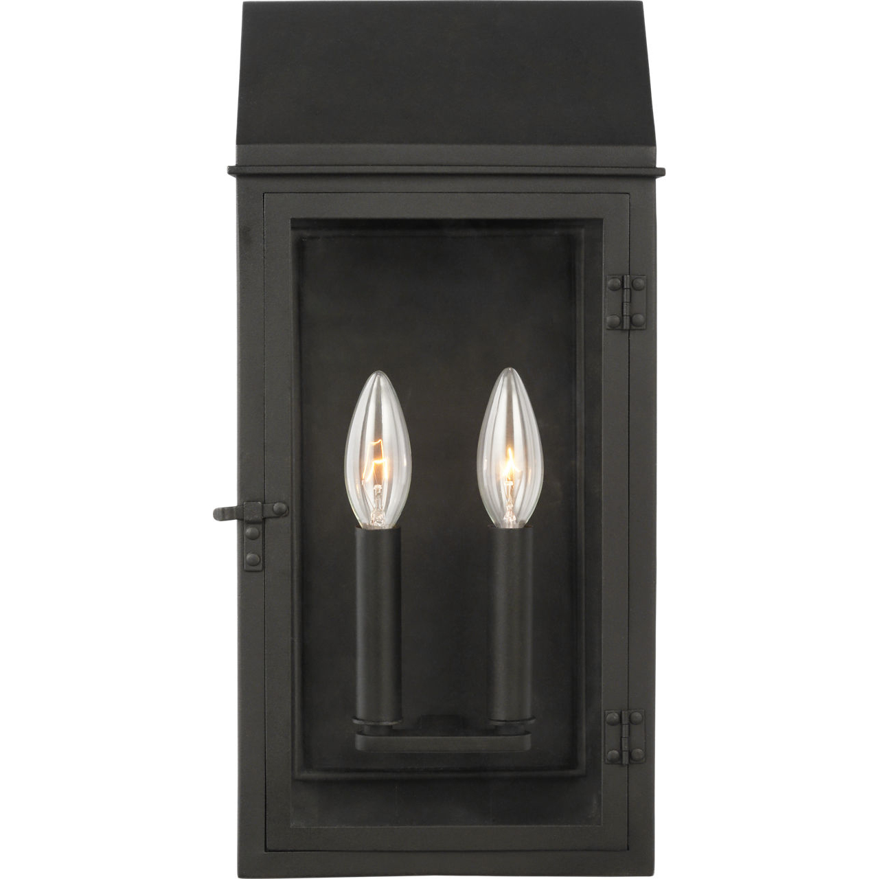 C&M by Chapman & Myers Hingham 2 Light 16 inch Textured Black Outdoor Wall Lantern