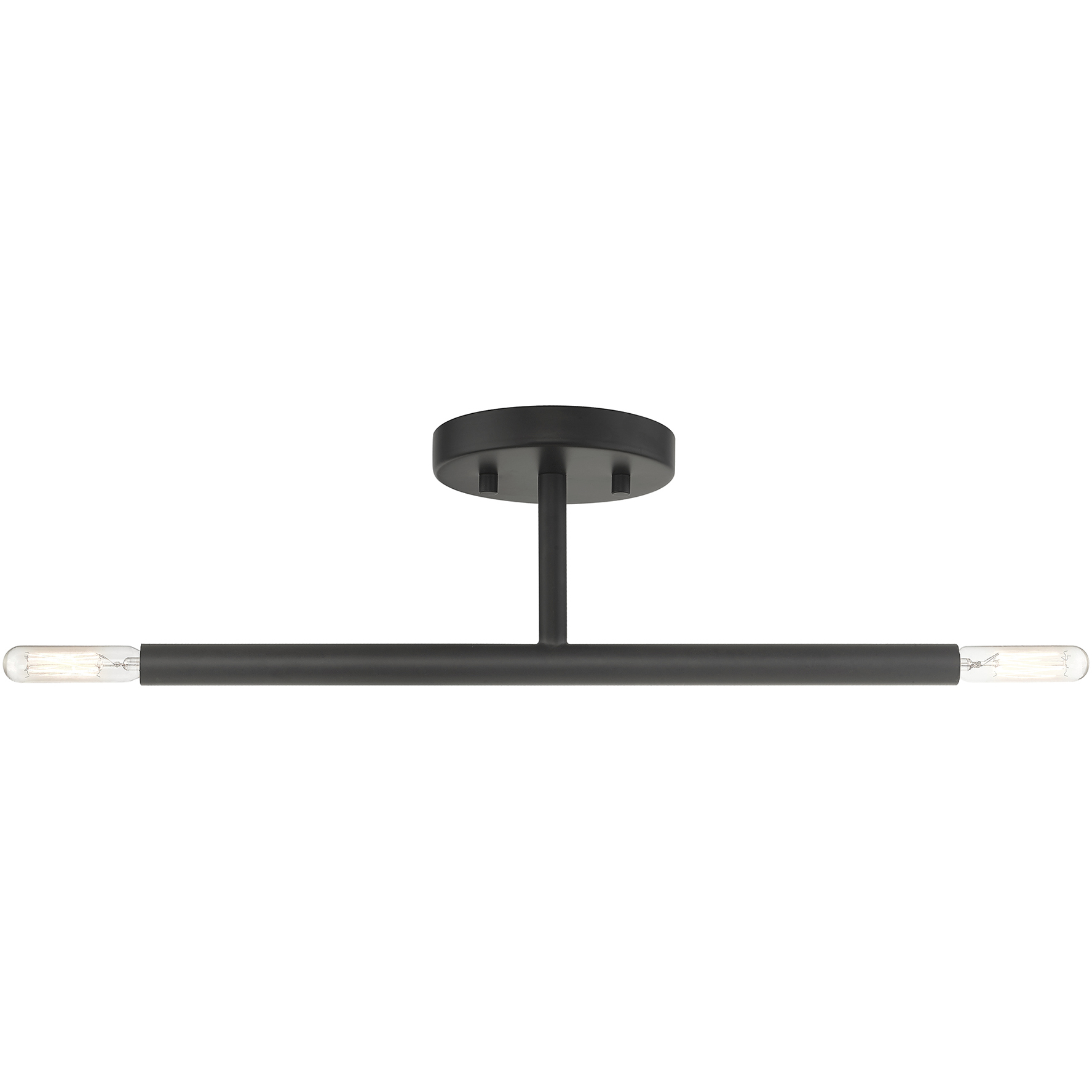 Copenhagen 2 Light 5.13 inch Black Semi-Flush Ceiling Light