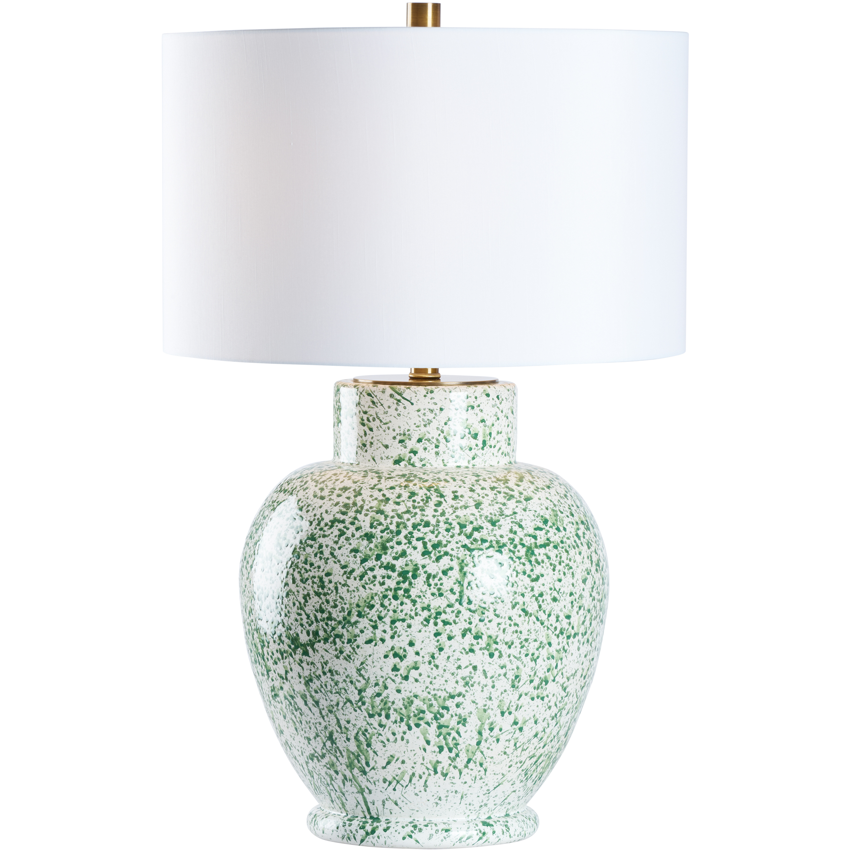 Spatter 21 inch 100.00 watt Green and White/Cream Table Lamp Portable Light