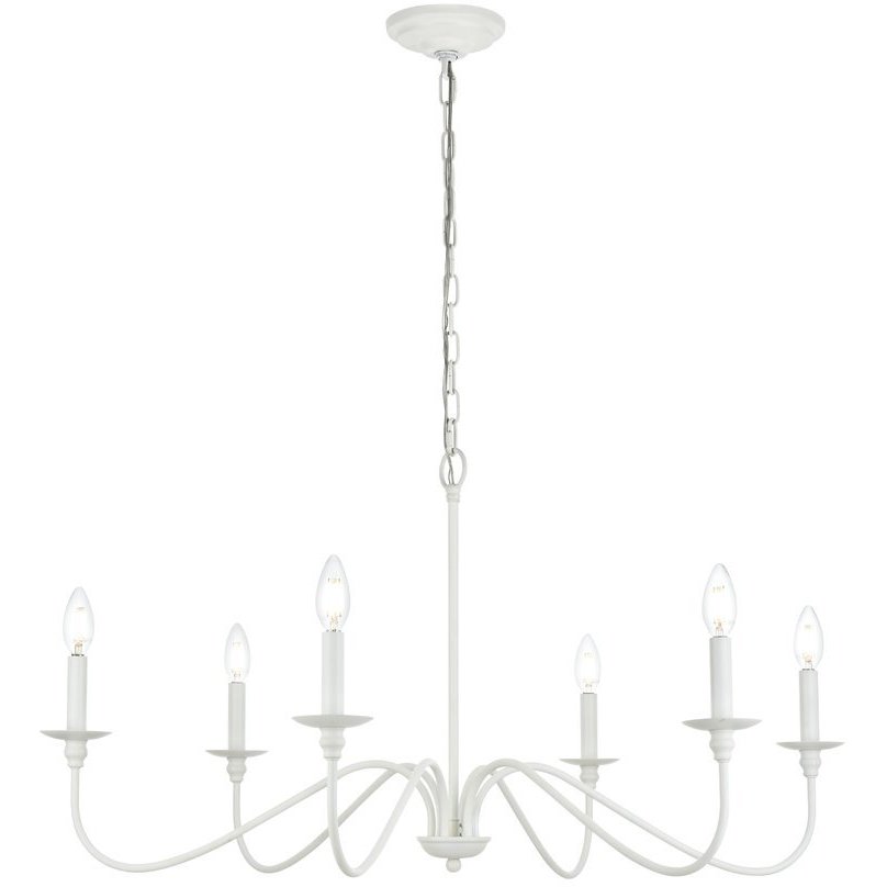 Rohan 6 Light 30 inch White Chandelier Ceiling Light