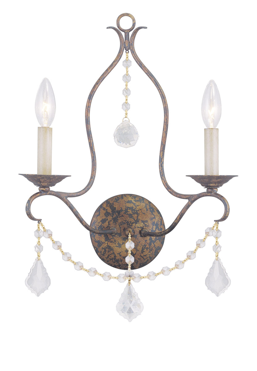 Chesterfield 2 Light 12 inch Hand Applied Venetian Golden Bronze Wall Sconce Wall Light