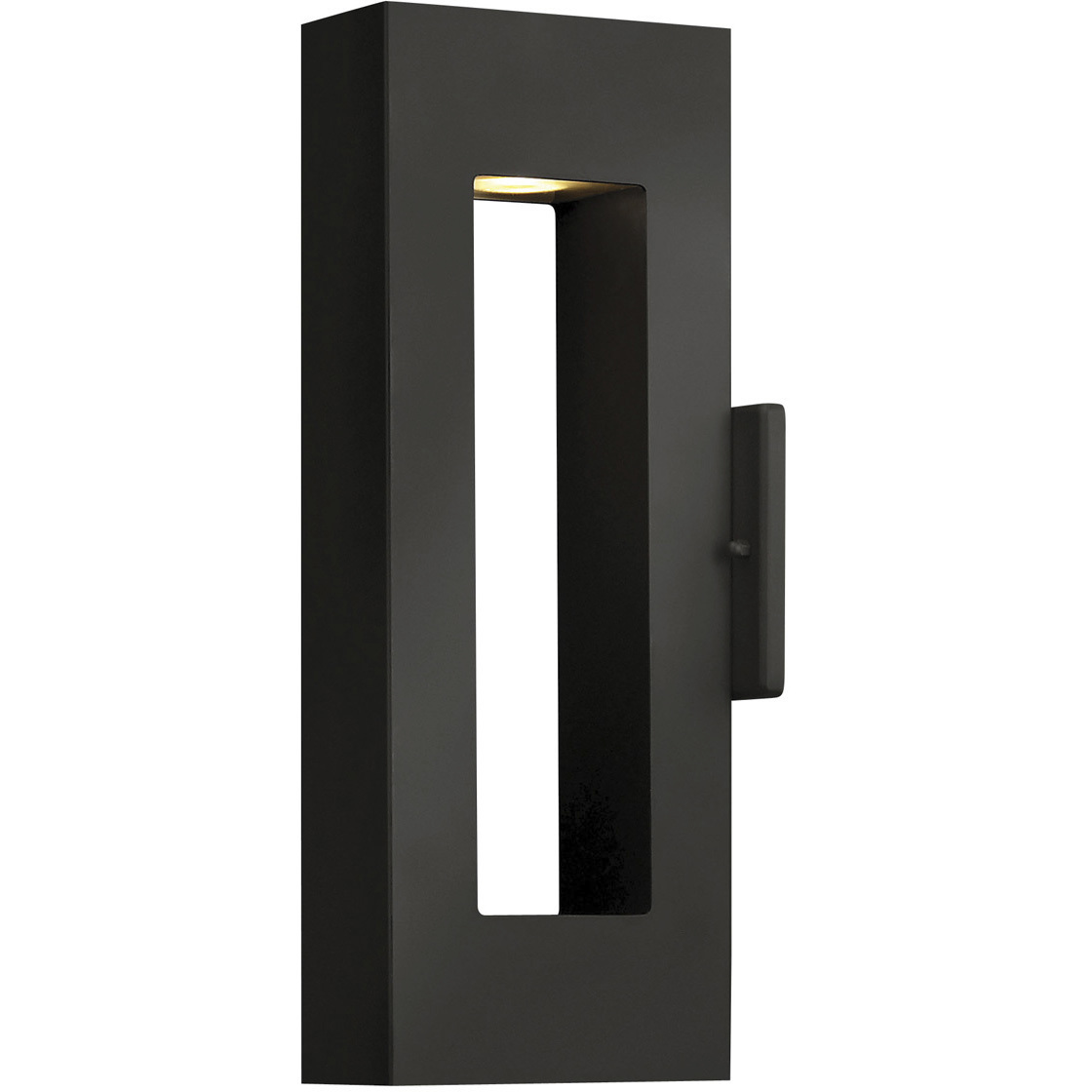 Atlantis LED 16 inch Satin Black Outdoor Wall Mount Lantern, Medium
