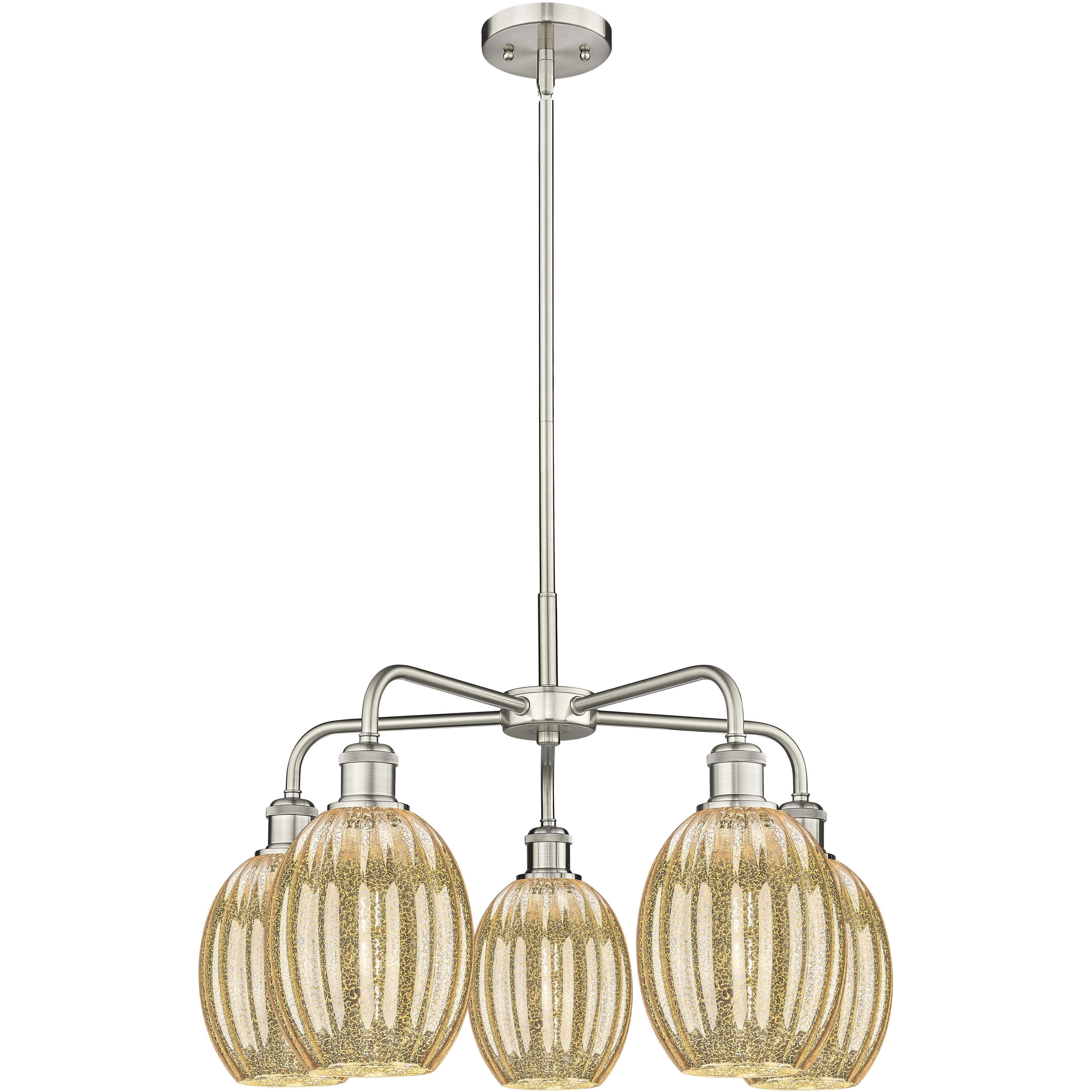 Ballston Preston 5 Light 24.75 inch Satin Nickel Chandelier Ceiling Light in Mercury