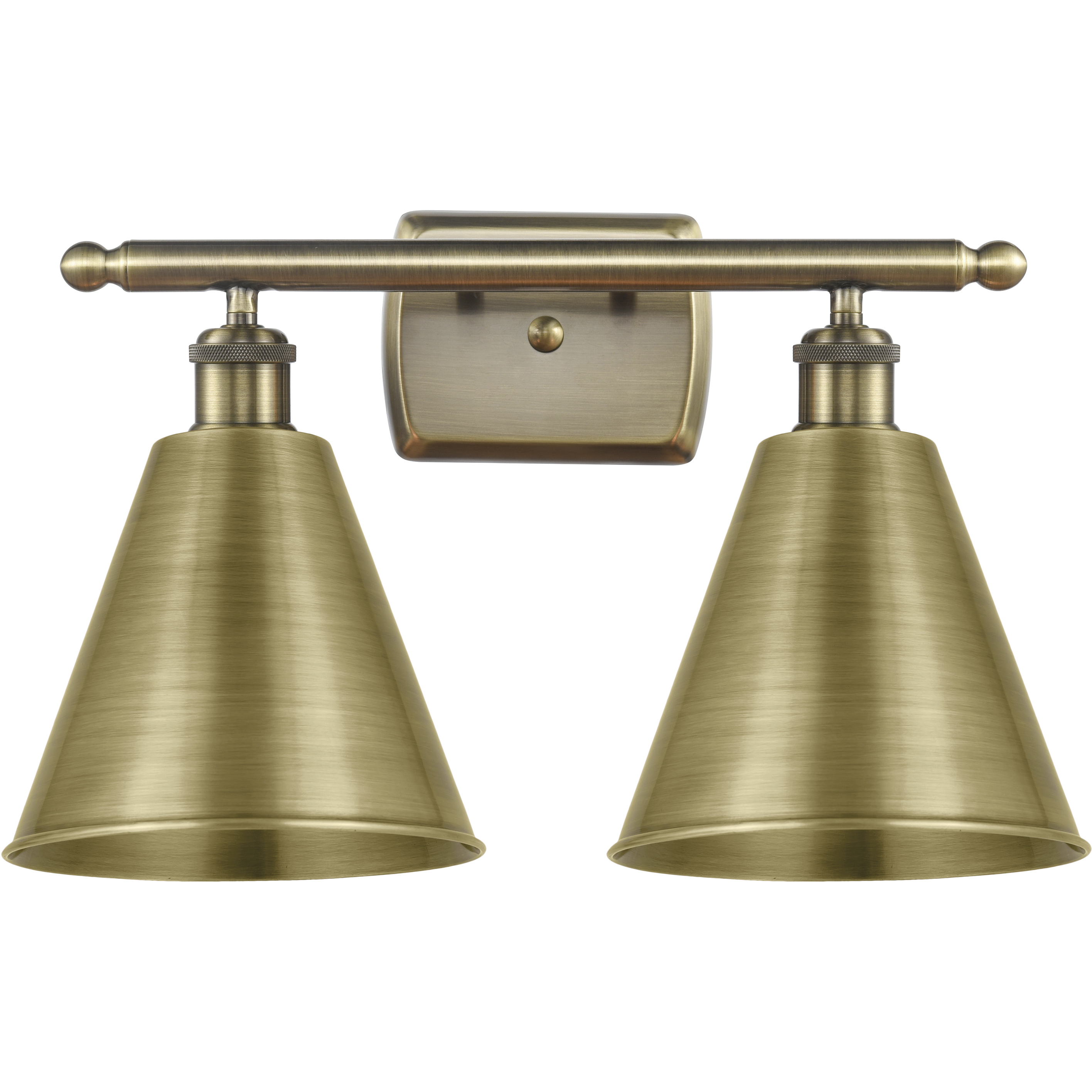 Ballston Cone 2 Light 18 inch Antique Brass Bath Vanity Light Wall Light