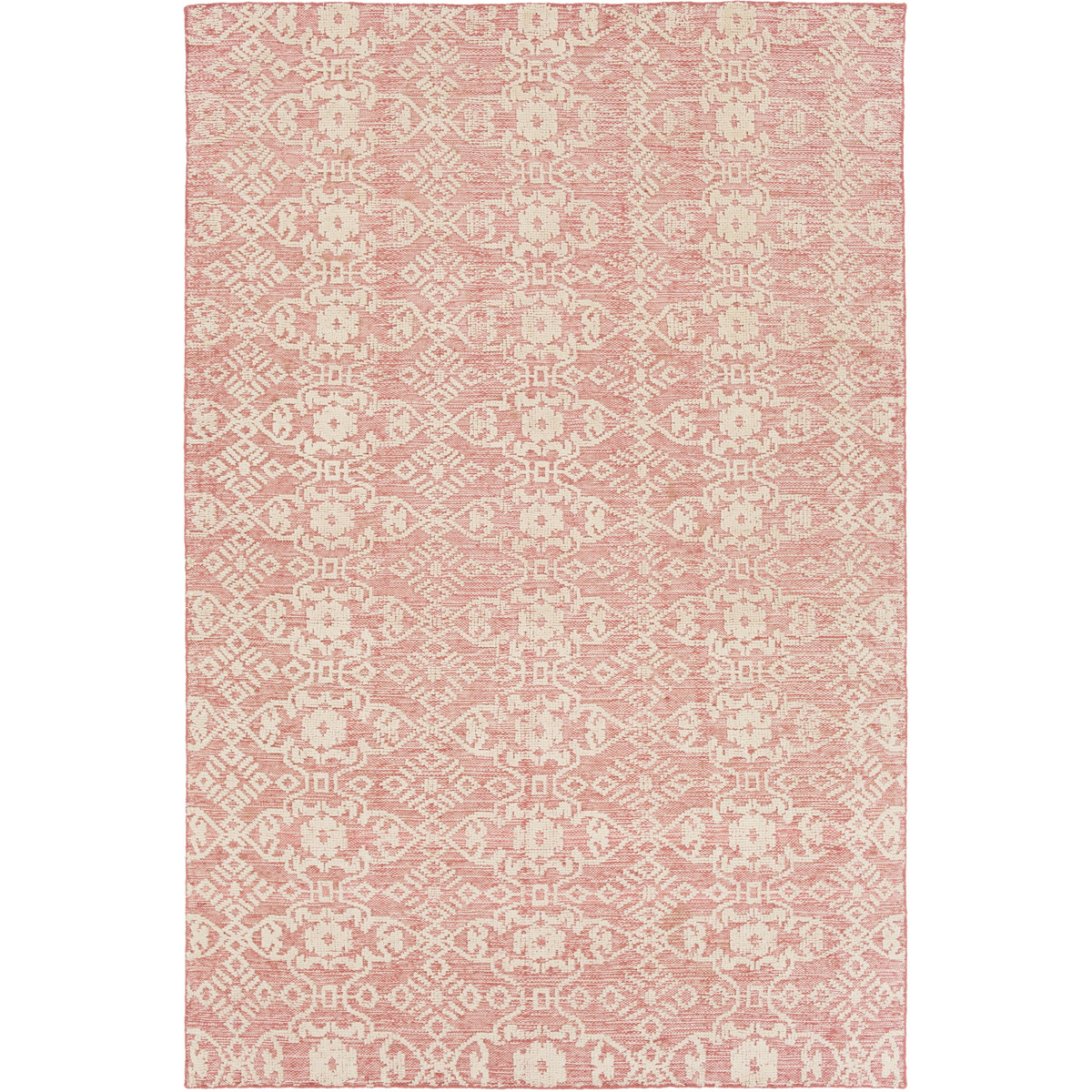 Ithaca 36 X 24 inch Pink and Neutral Area Rug, Wool and Cotton