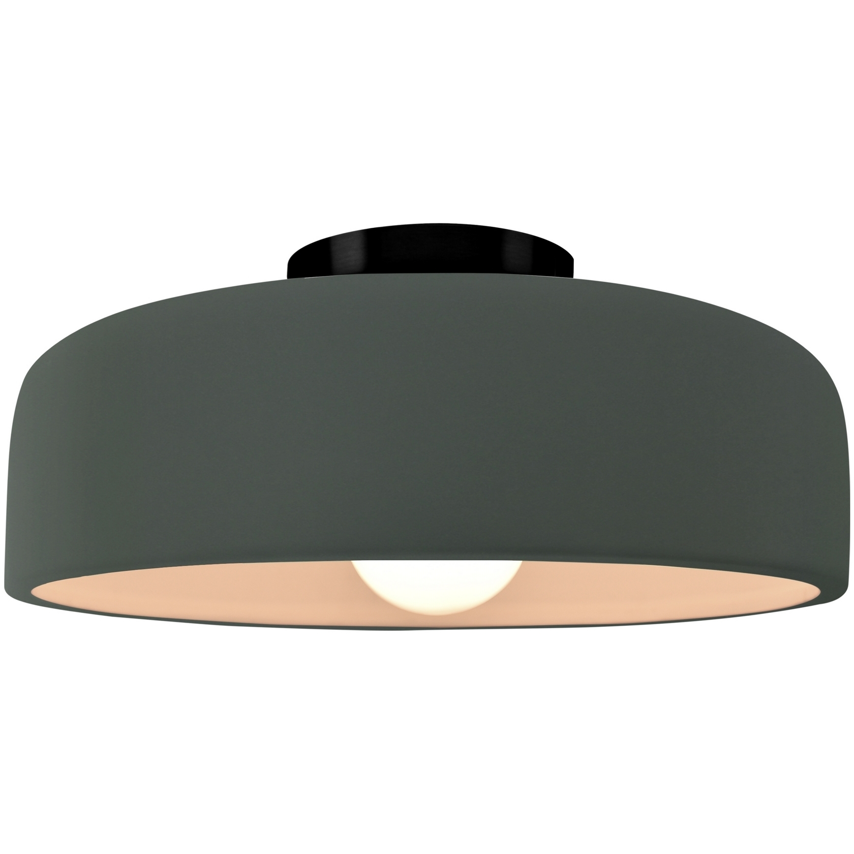 Radiance Collection - Spire 1 Light 10 inch Pewter Green Semi-Flush Ceiling Light, Form+Finish+Function